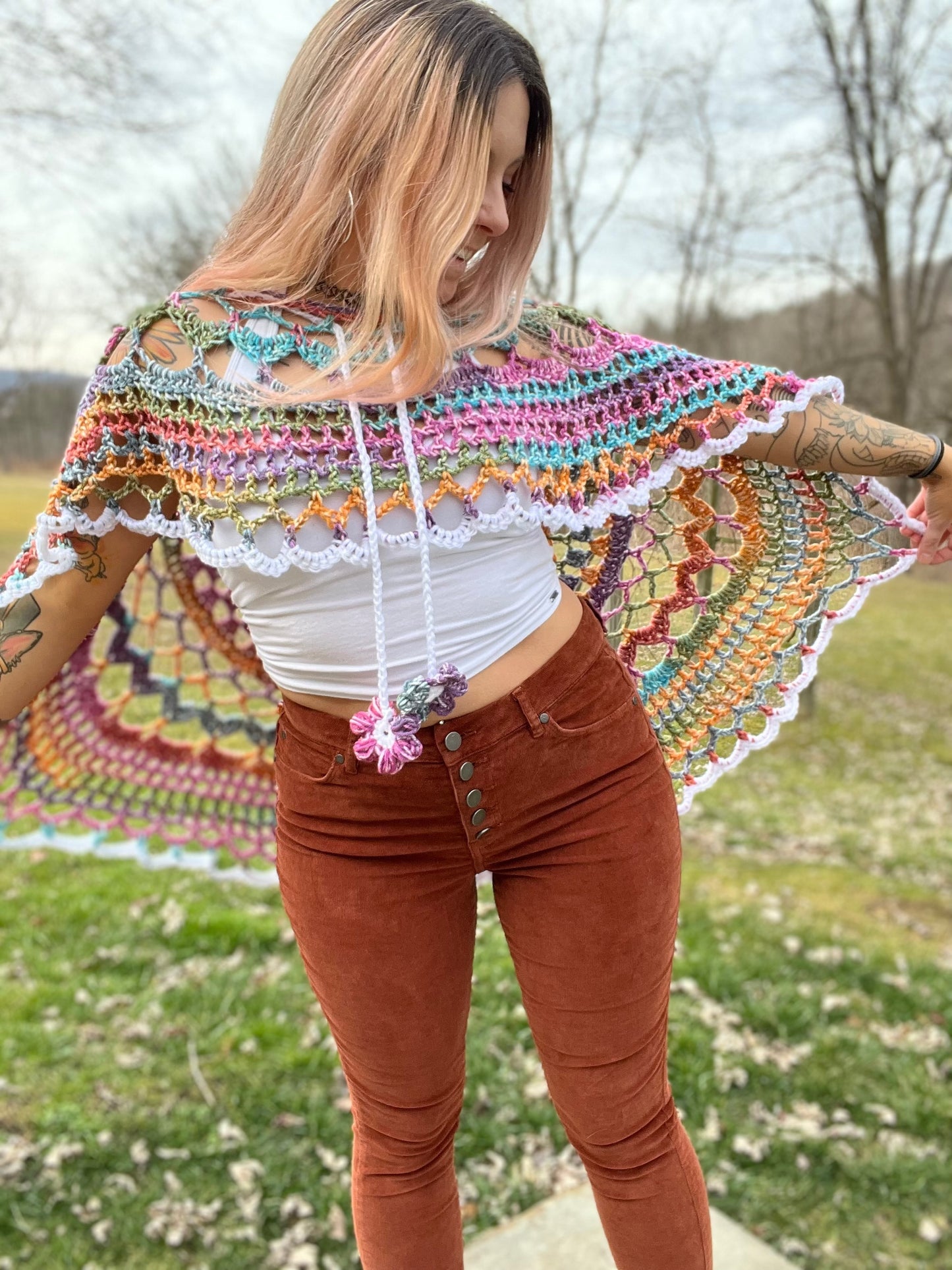 One Size Mandala Poncho / Shawl