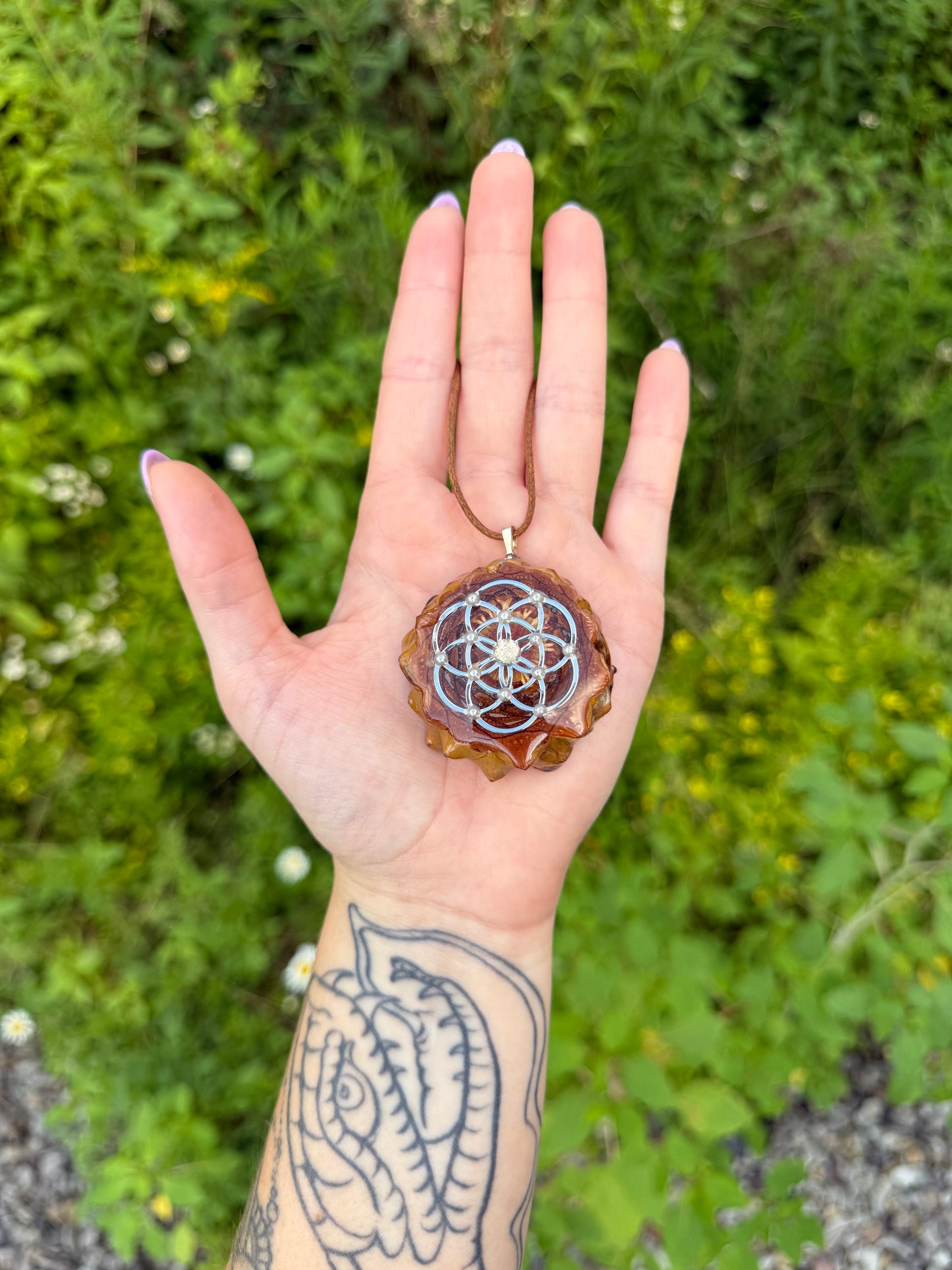 Flower of Life Pinecone Pendant