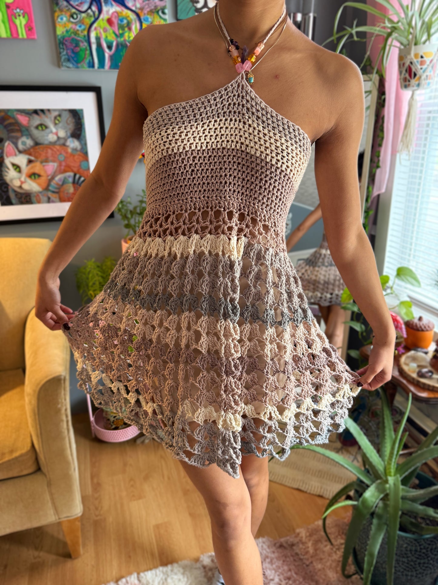 S/L Boho Mesh Dress