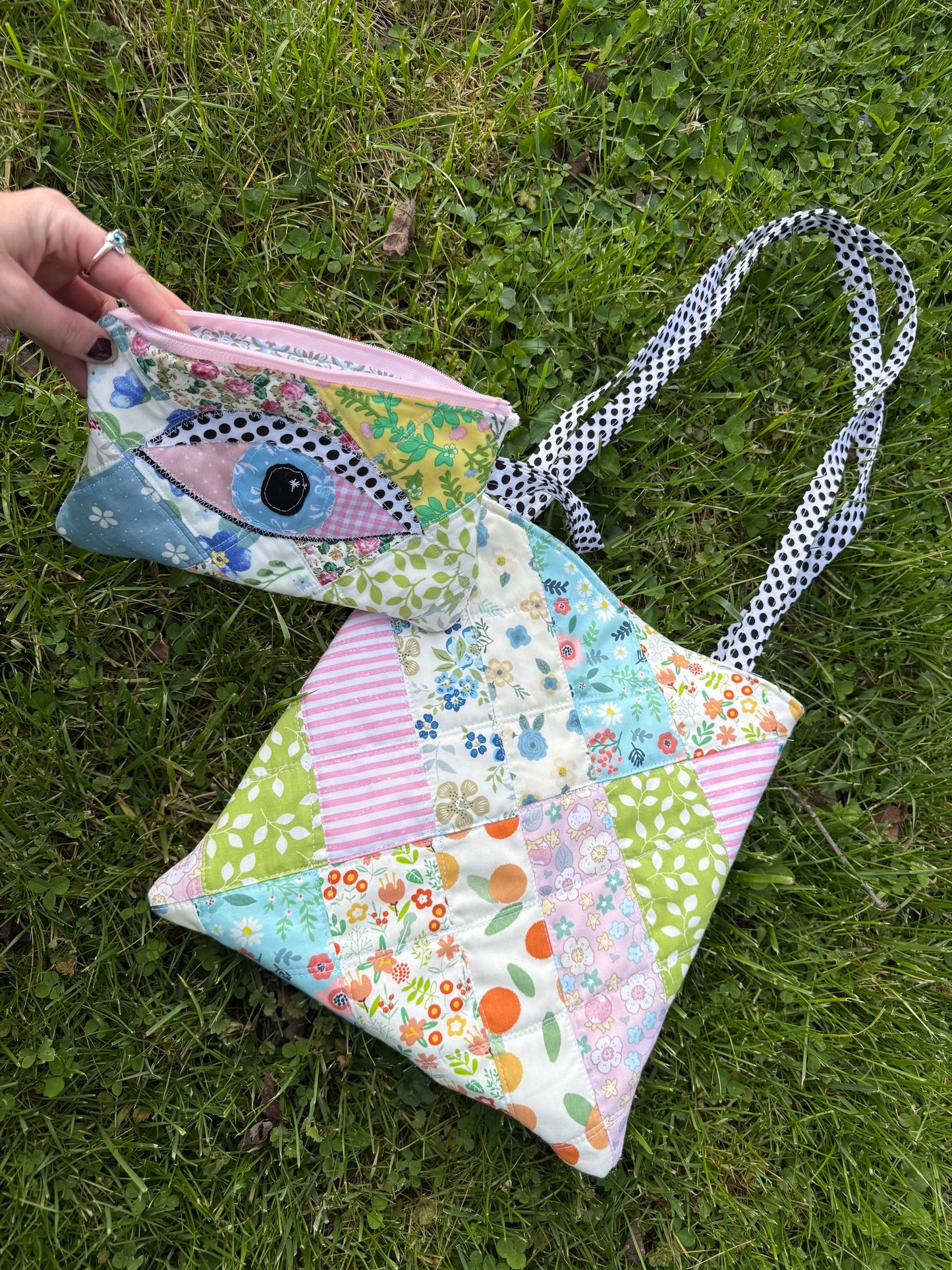 Patchwork Tote & Zipper Pouch Set