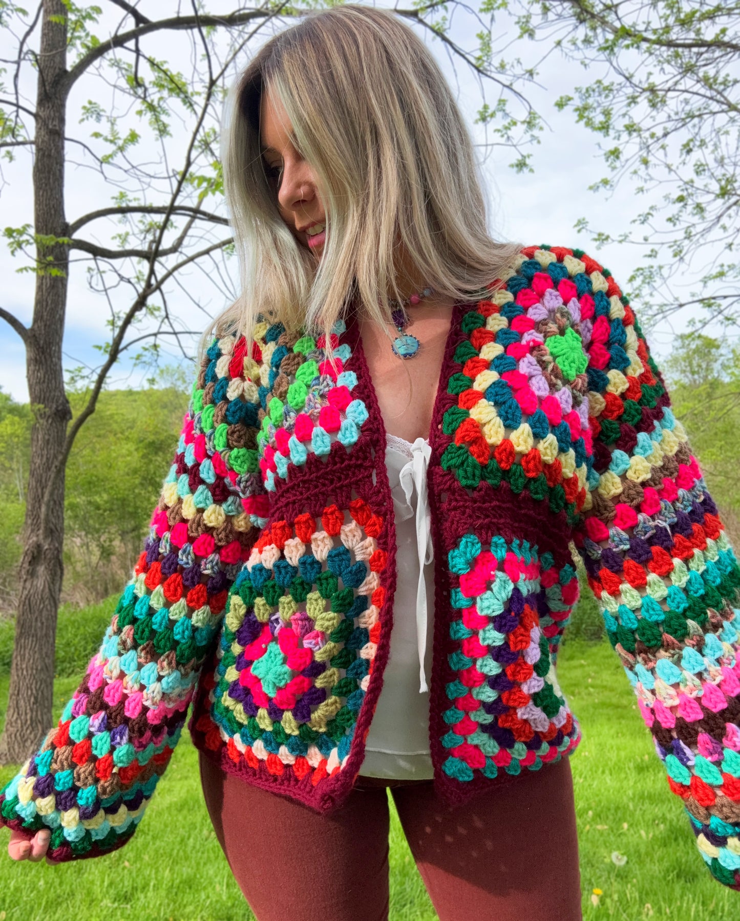 Scrap Granny Square Sweater M/L