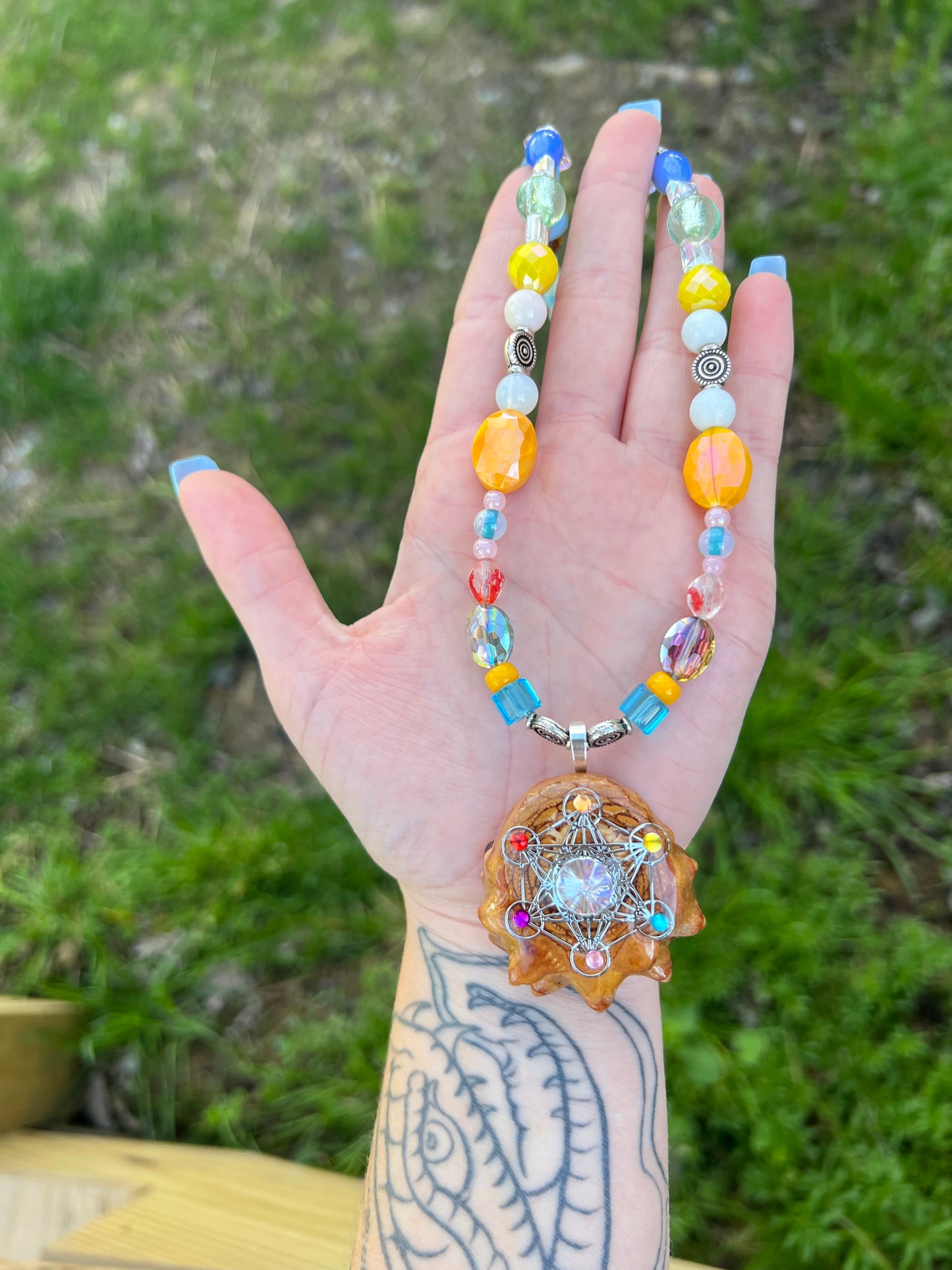 Beaded Pinecone Necklace 22-24”