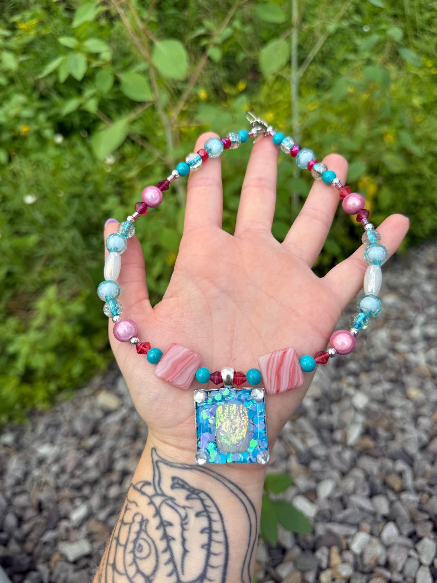 Squared Away Beaded Choker 16-18”