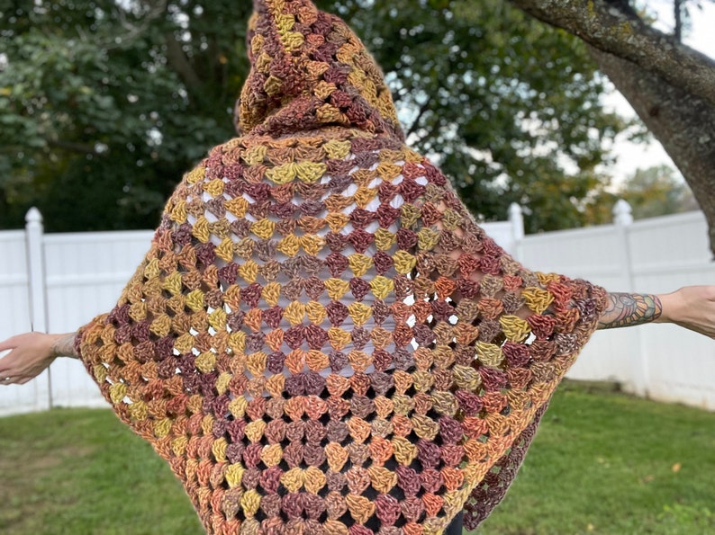 Hooded Crochet Shawl