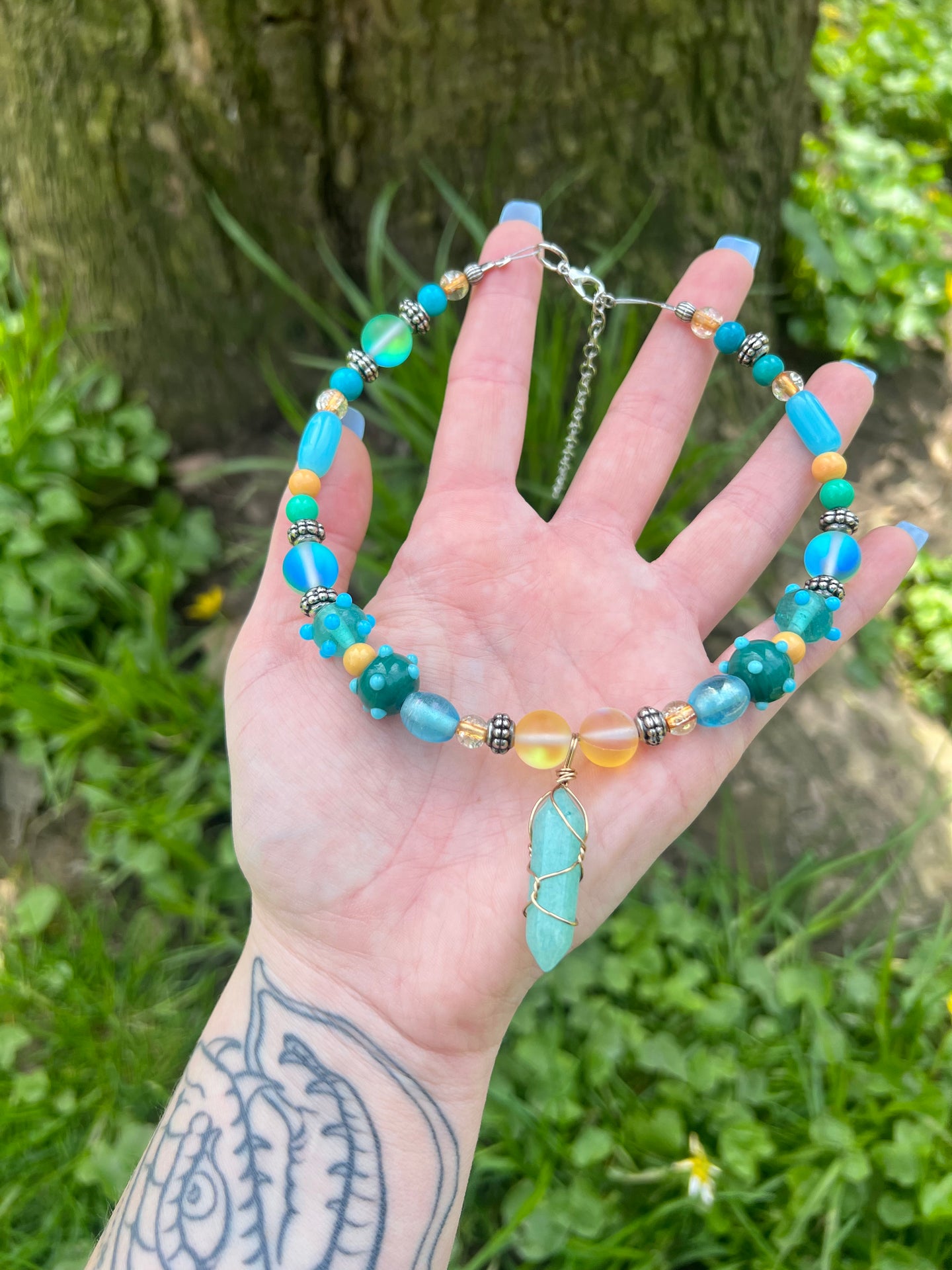 The Aqua Queen Choker 12-16”