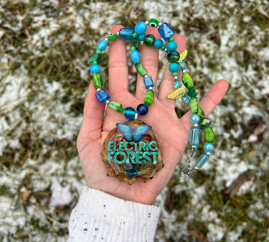 Electric Forest Pinecone Necklace 20-23”