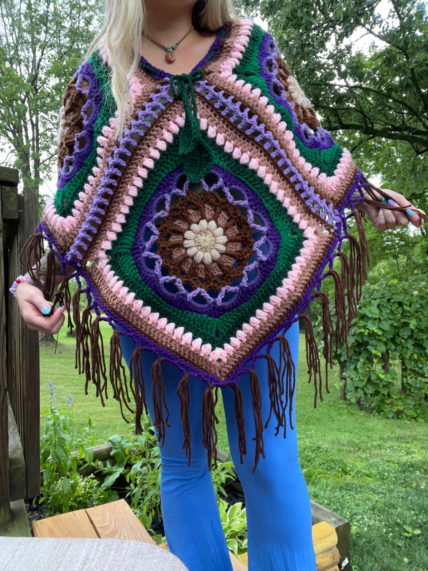 Mandala Flower Poncho