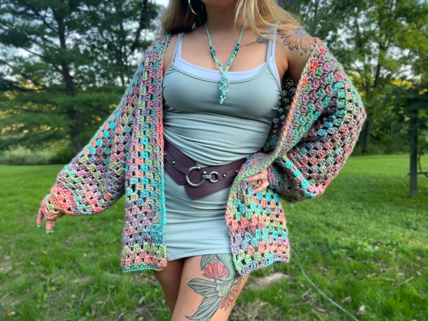 One Size Muted Rainbow Cardigan