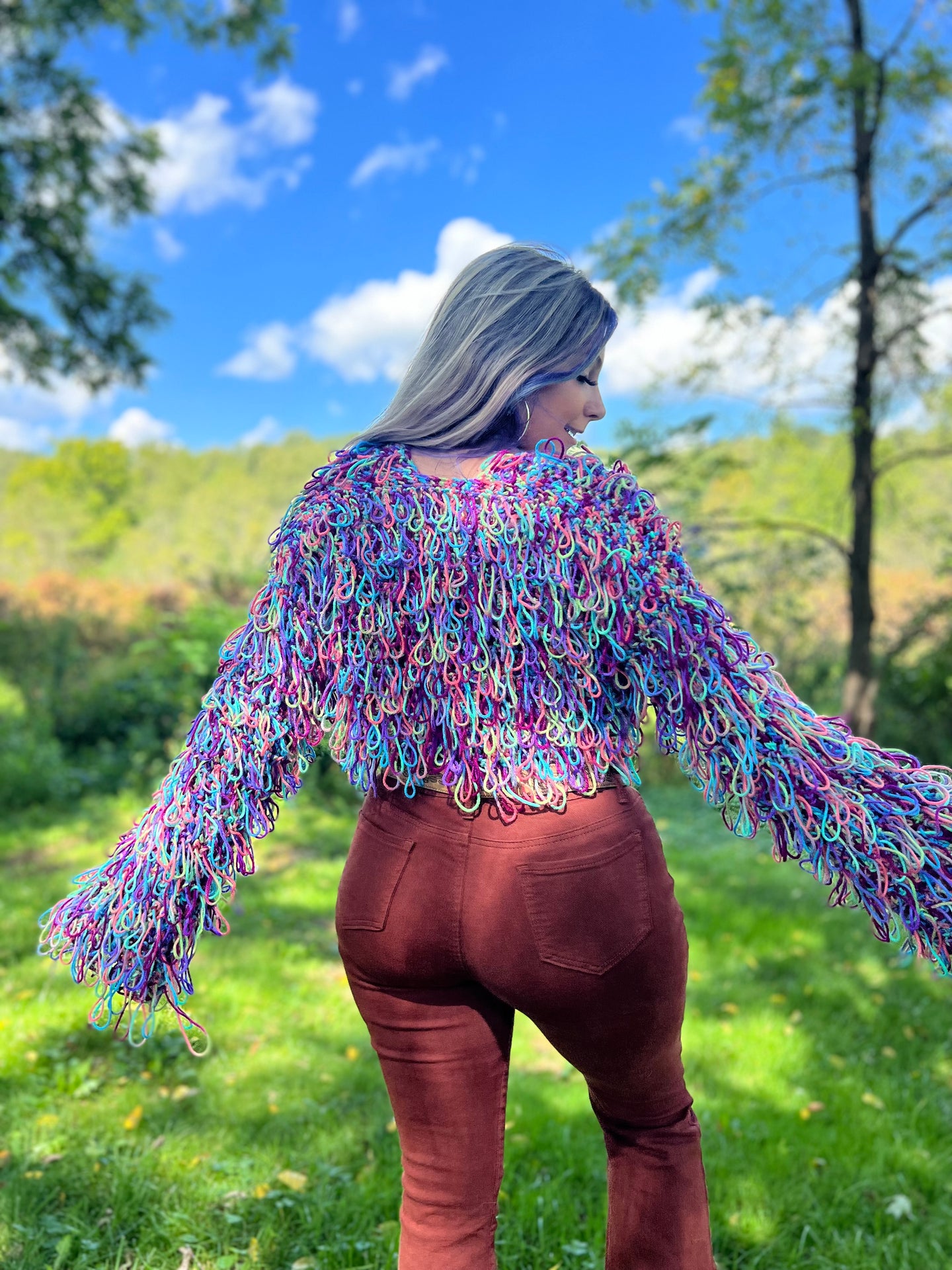 Cropped Shaggy Cardigan