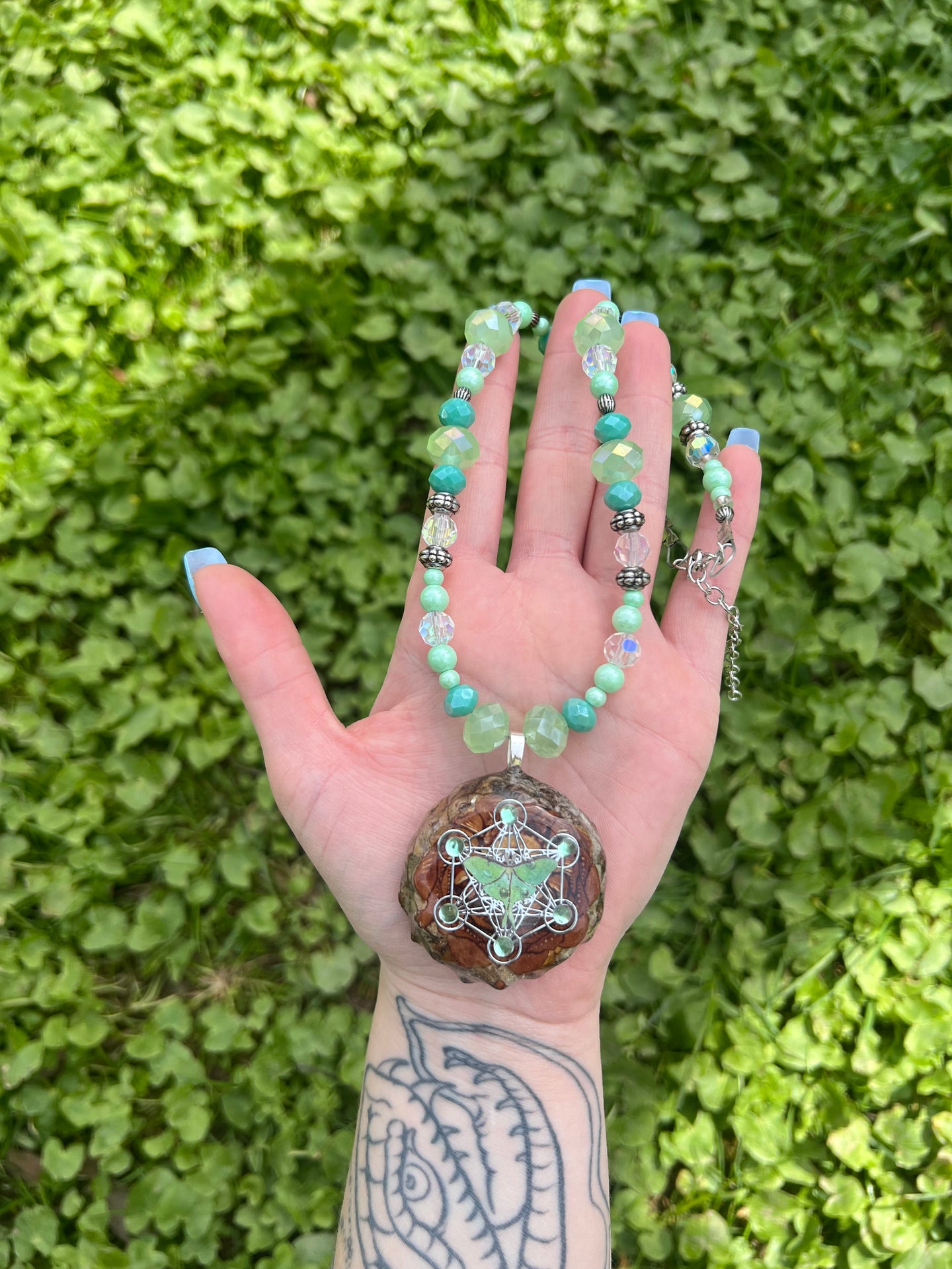 Luna Moth Pinecone Necklace