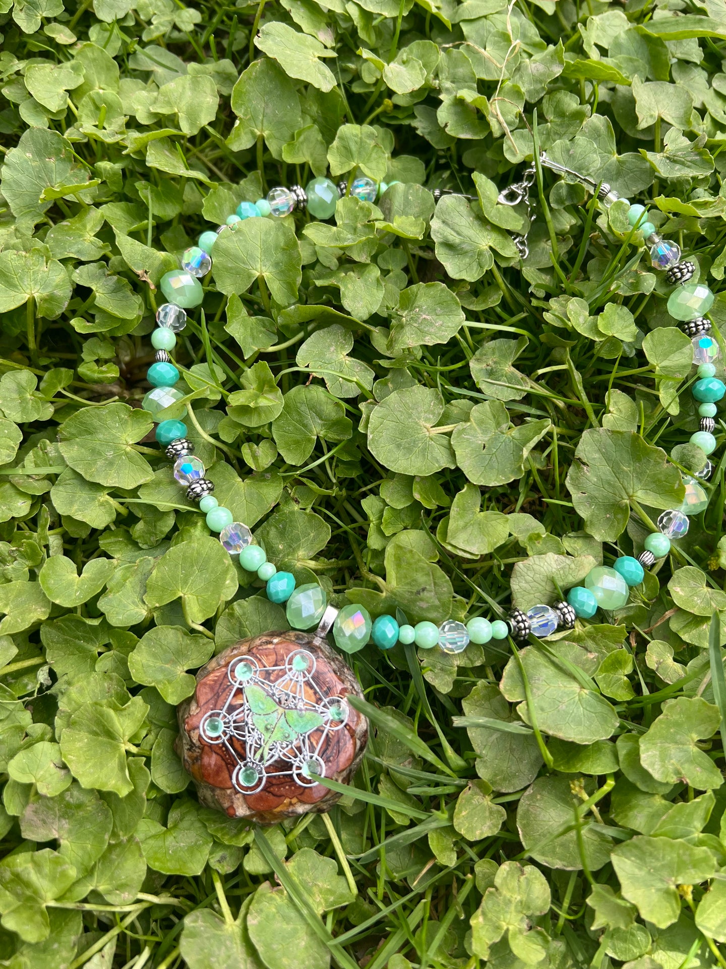 Luna Moth Pinecone Necklace