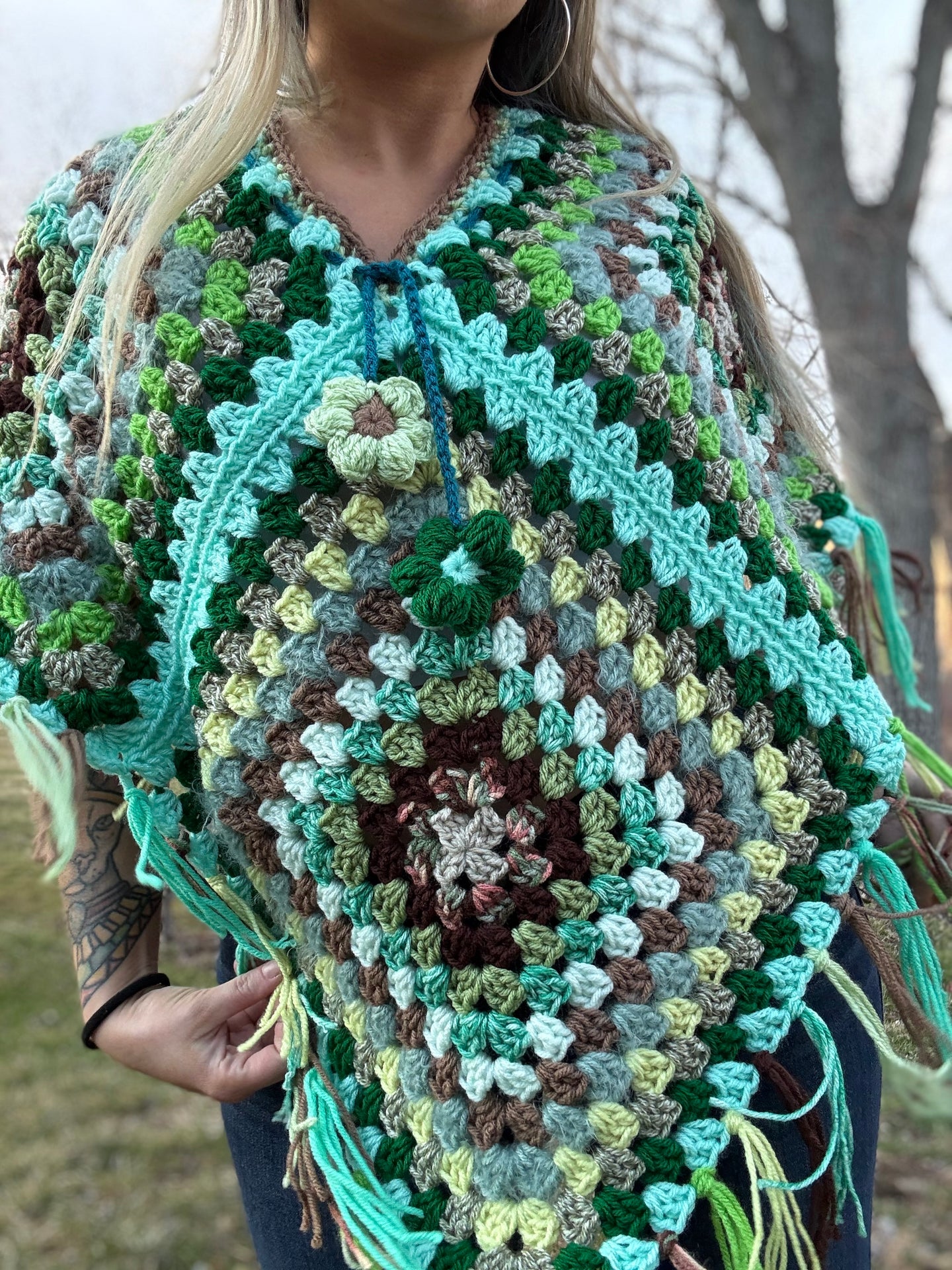 Granny Square Poncho Pattern