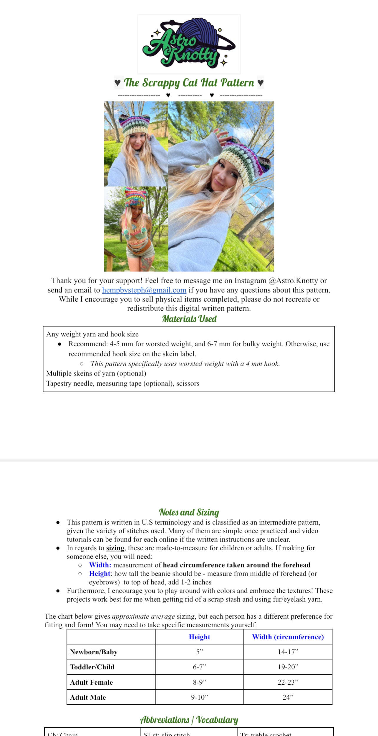 The Scrappy Cat Hat Pattern