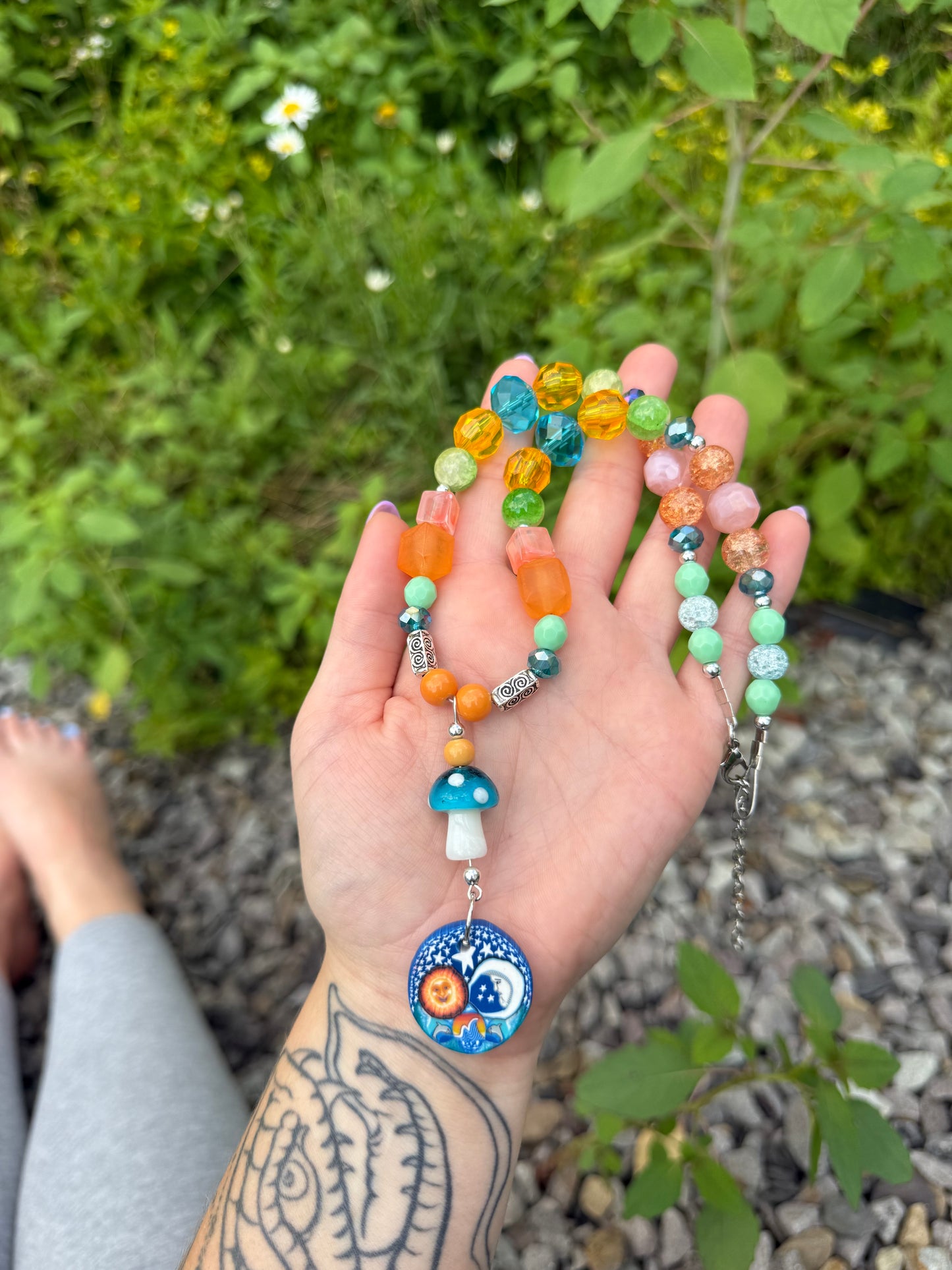 Moonshine Beaded Choker 17-20”