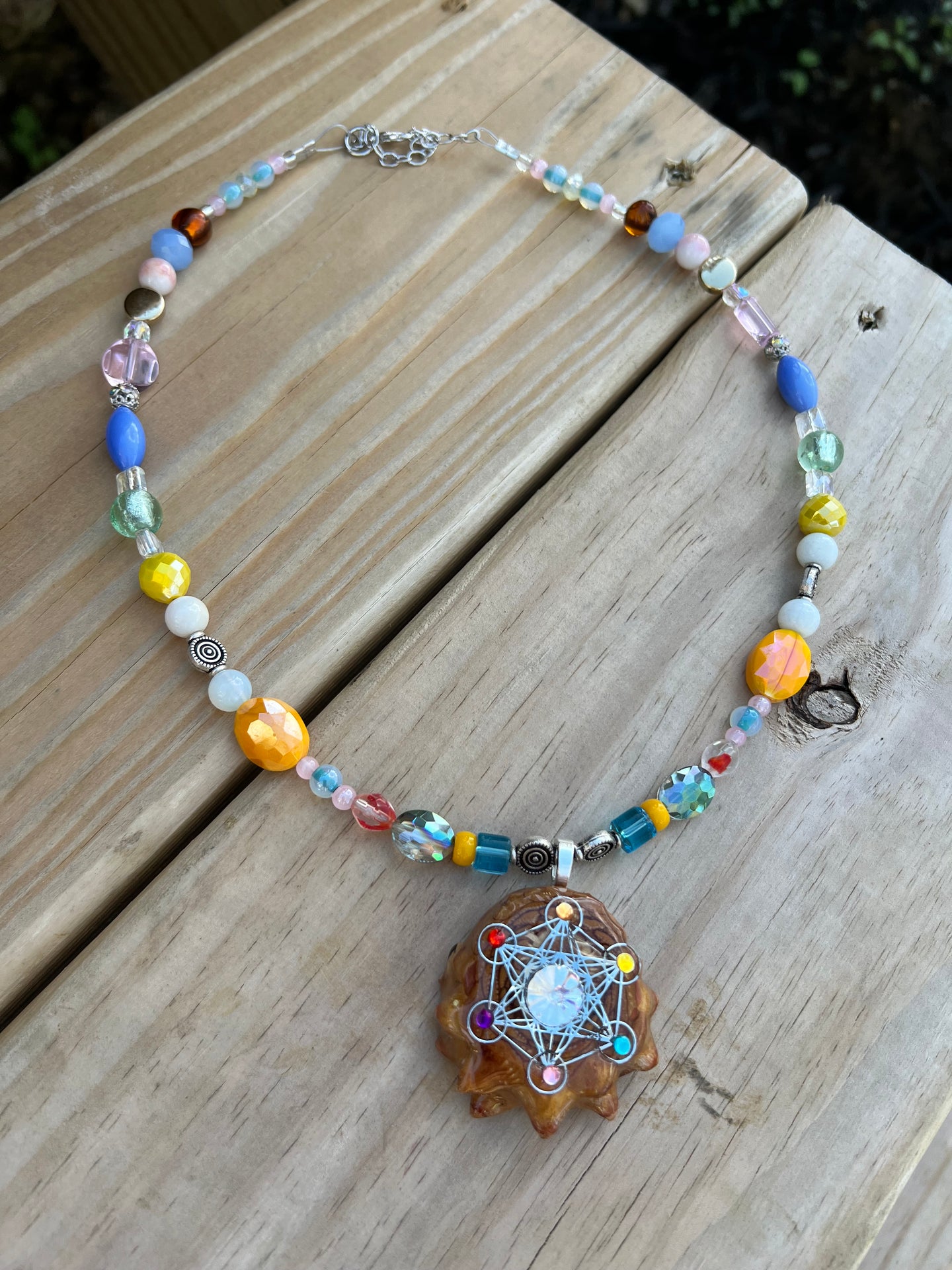 Beaded Pinecone Necklace 22-24”