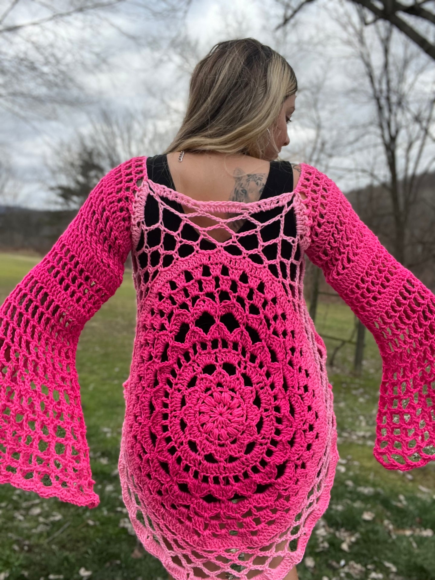 M/L Mandala Dress - Bell Sleeves