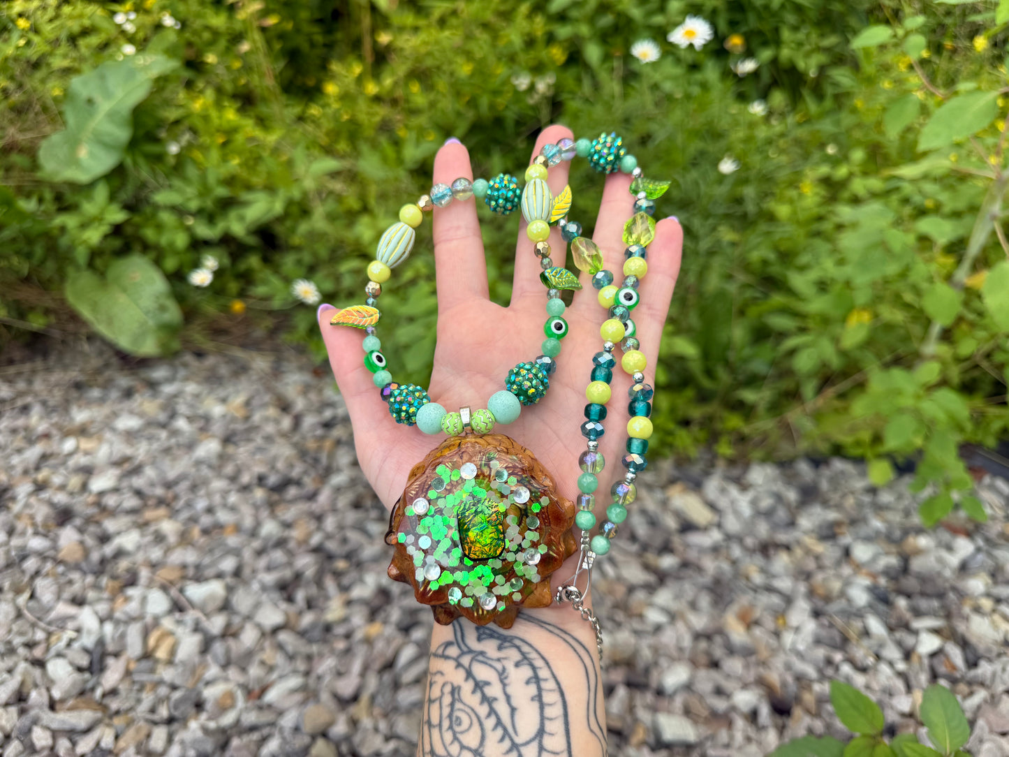 Beaded Pinecone Necklace 24-26”