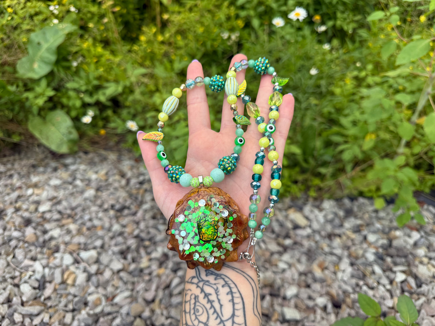 Beaded Pinecone Necklace 24-26”