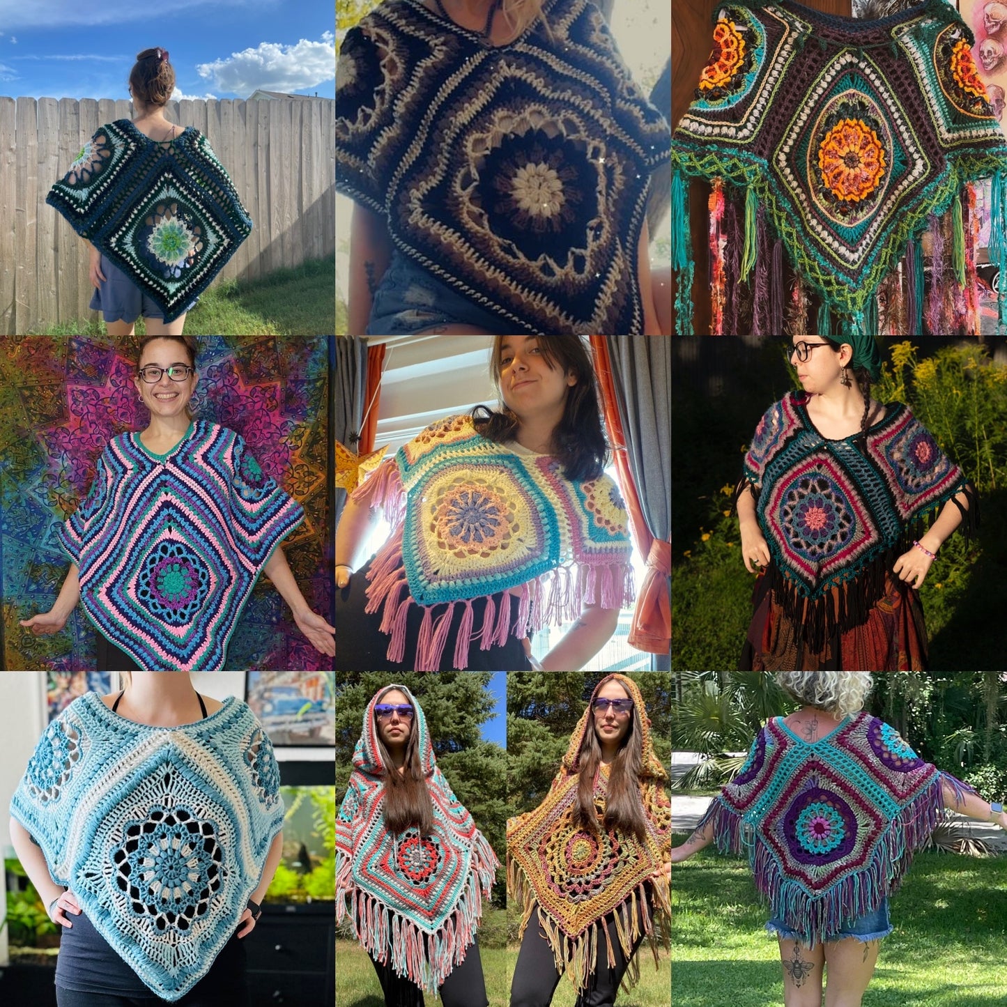 The Queen of Pentacles Poncho Pattern