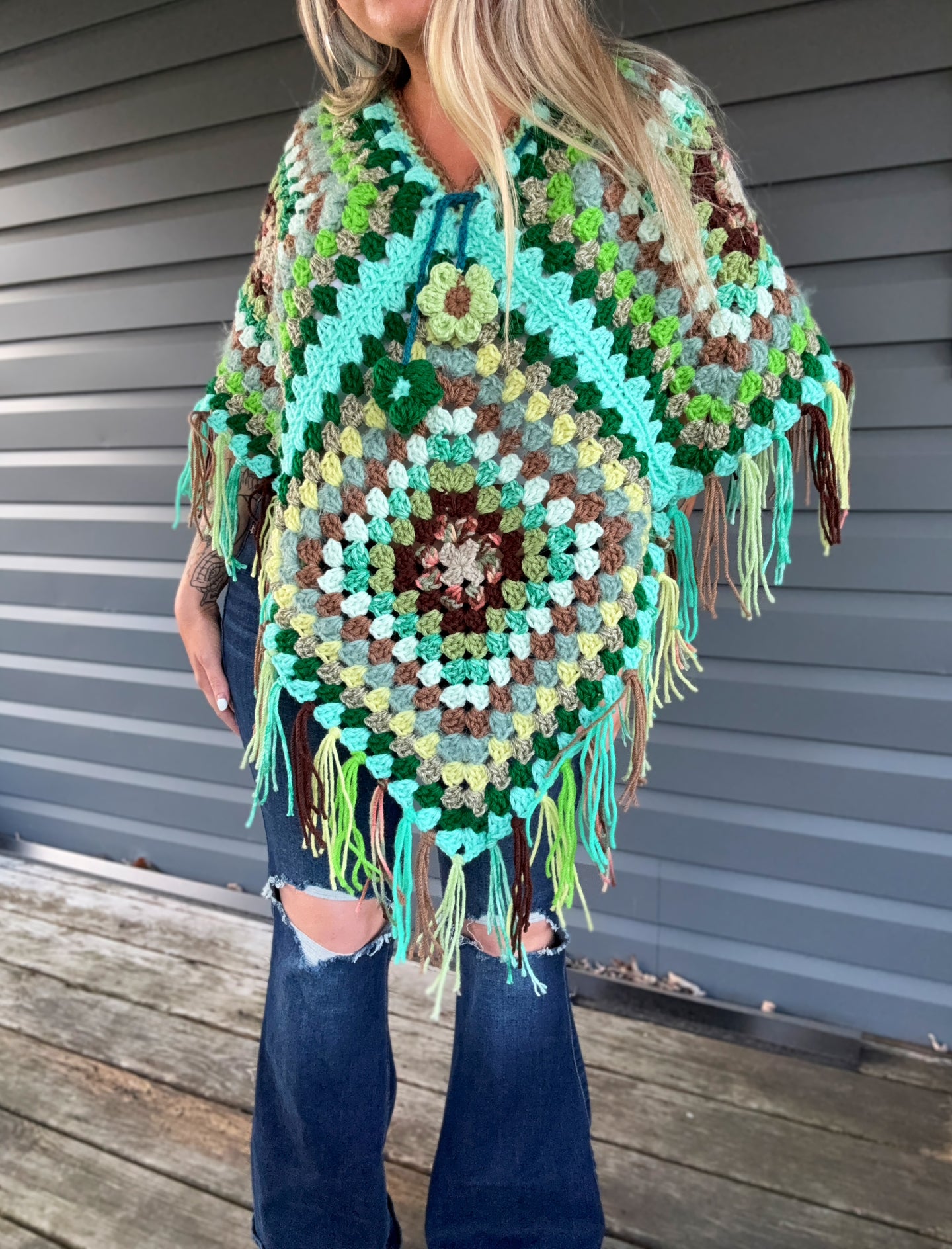 Granny Square Poncho Pattern
