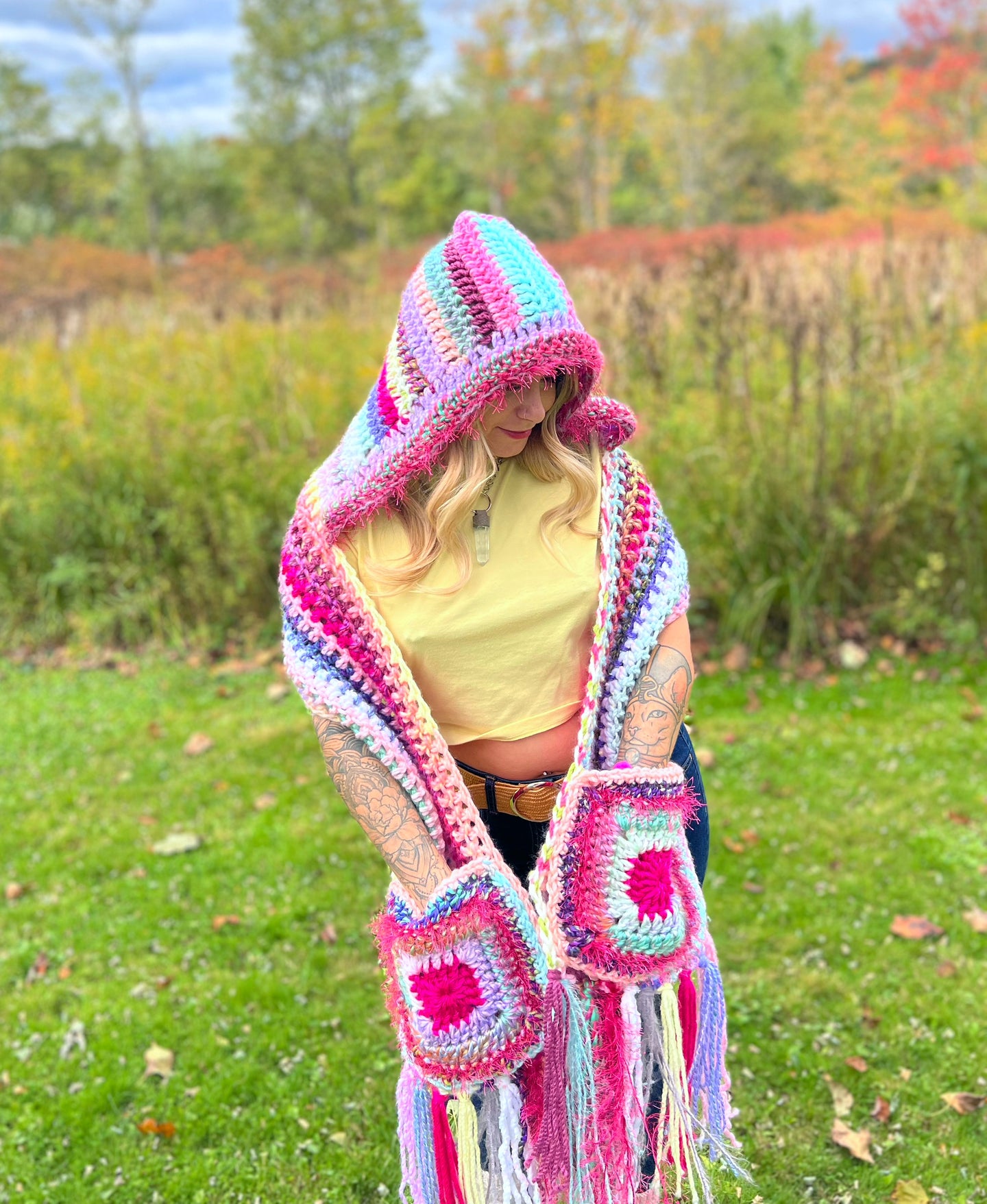Hooded Pocket Shawl
