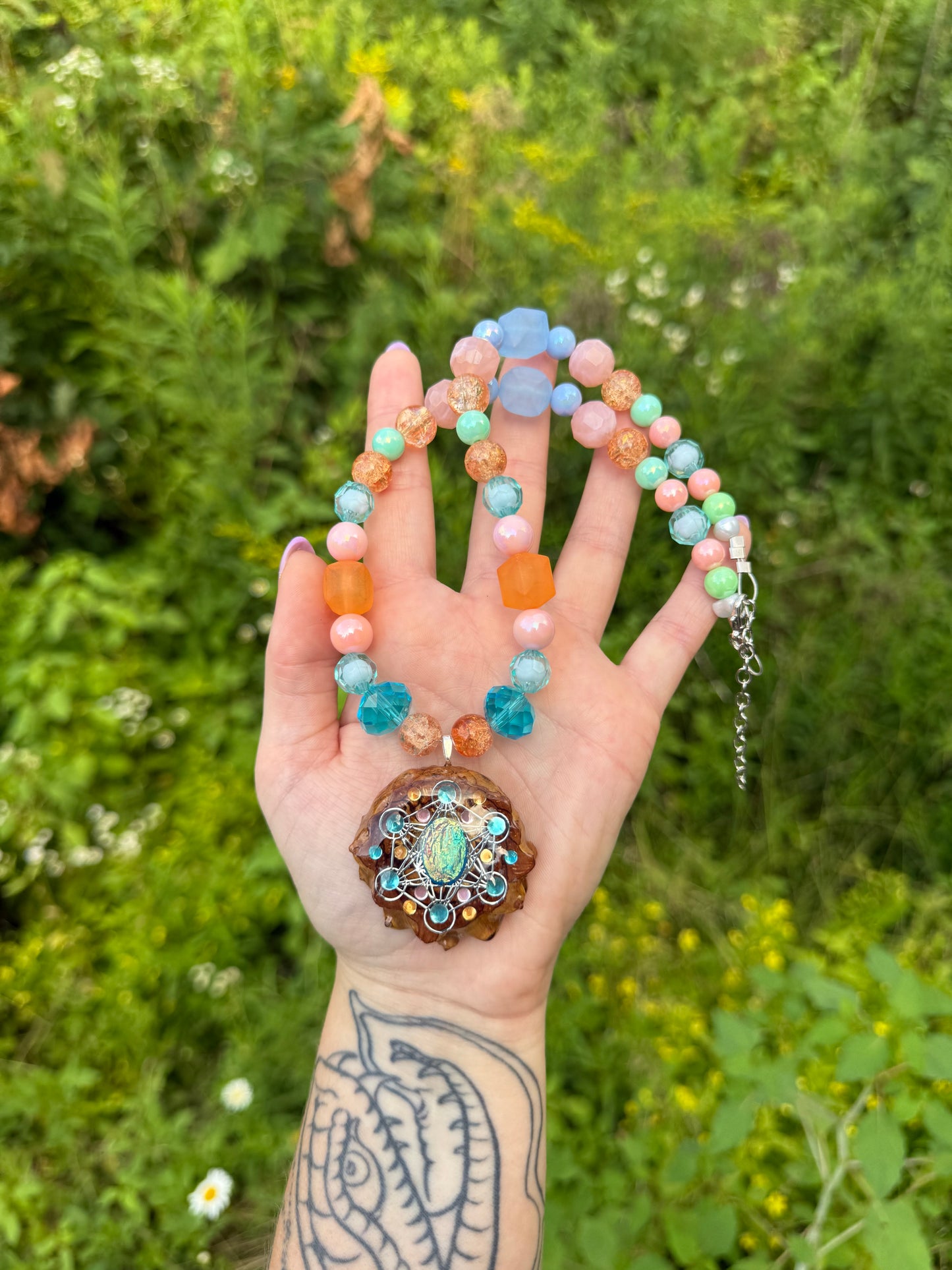 The Sapphire Sol Beaded Choker 18-20”