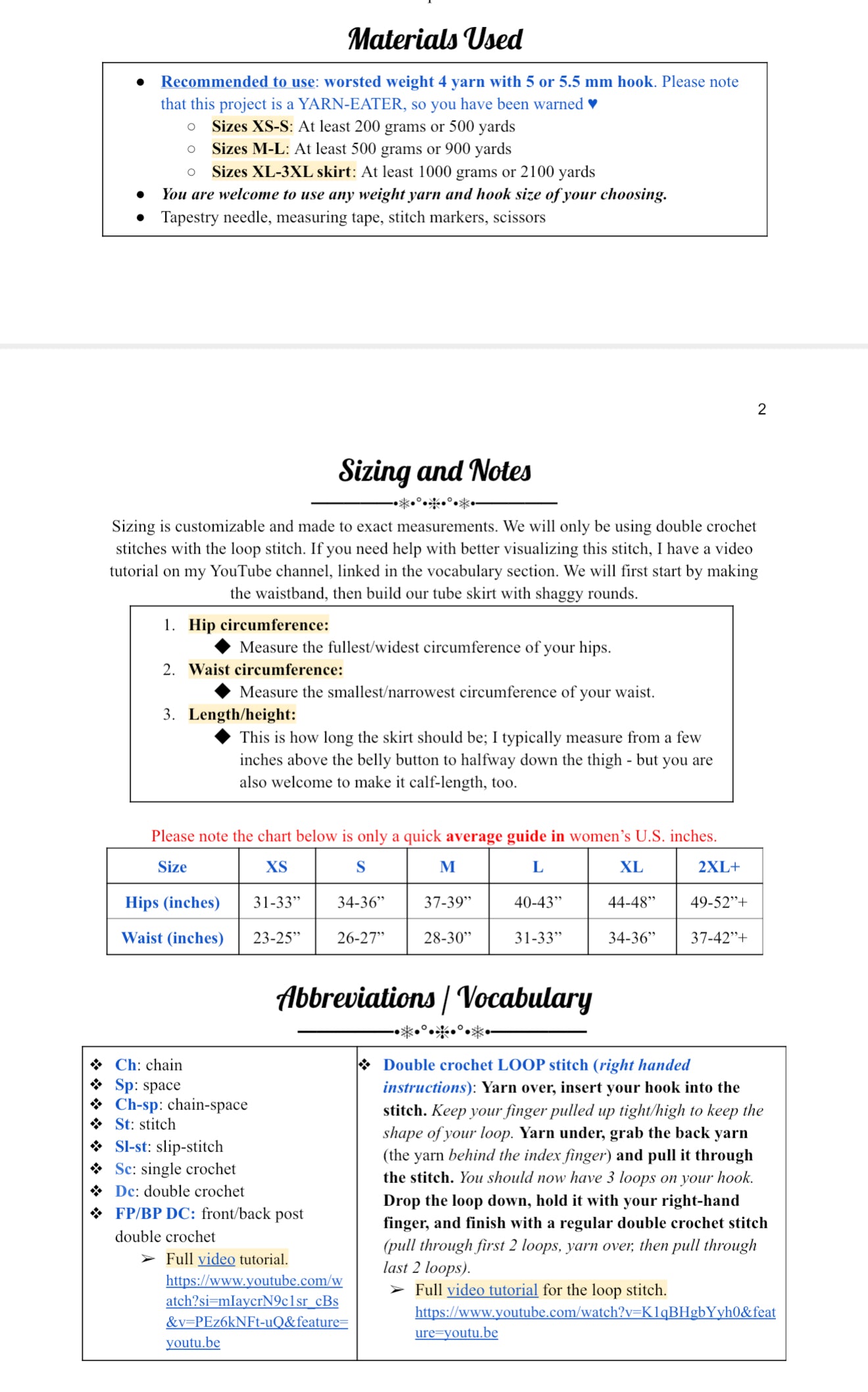 The Loophole Tube Skirt / Dress Pattern