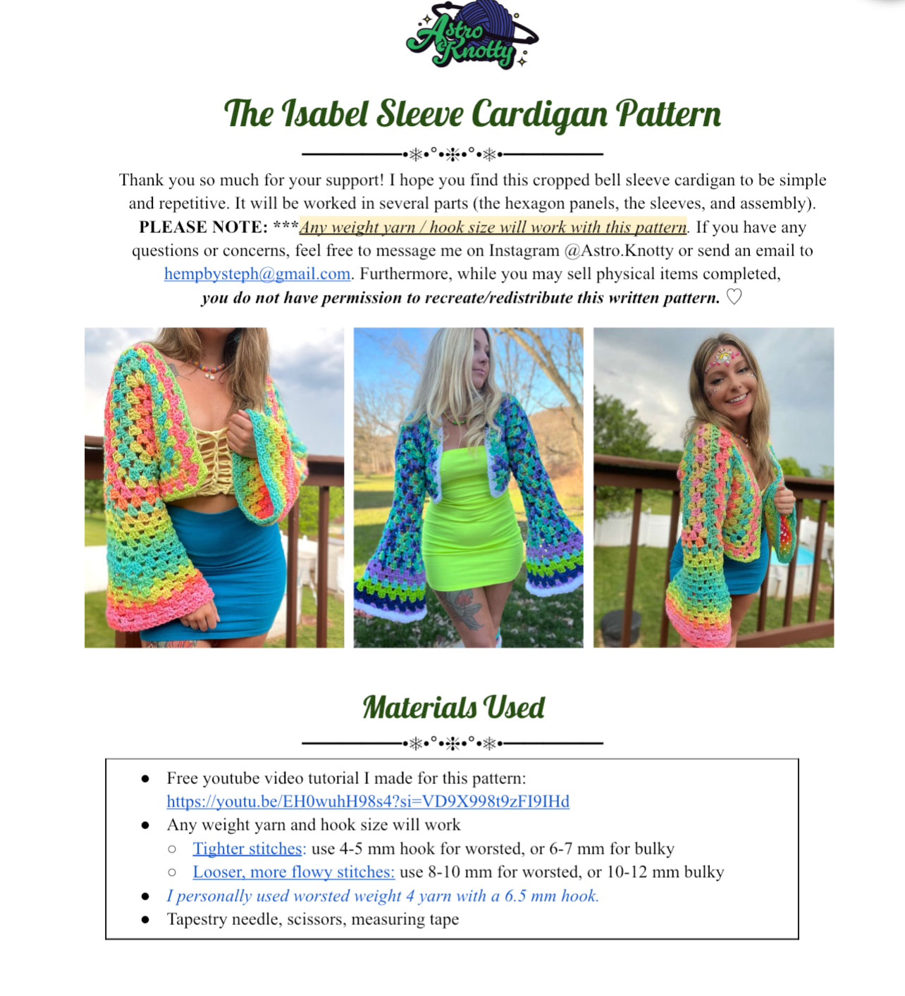 The Isabel Sleeve Cardigan Pattern