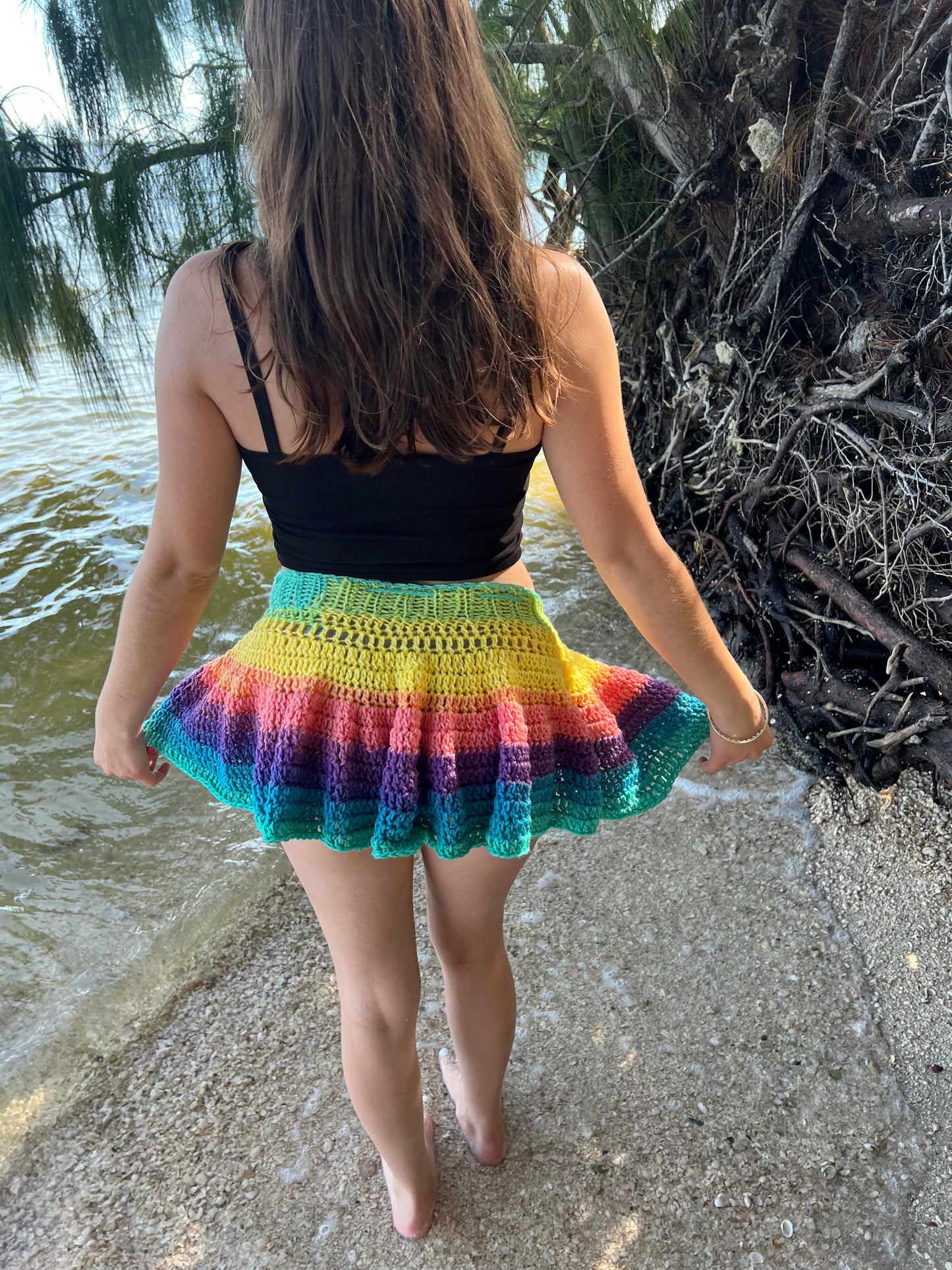 S/M Rainbow Mini Skirt
