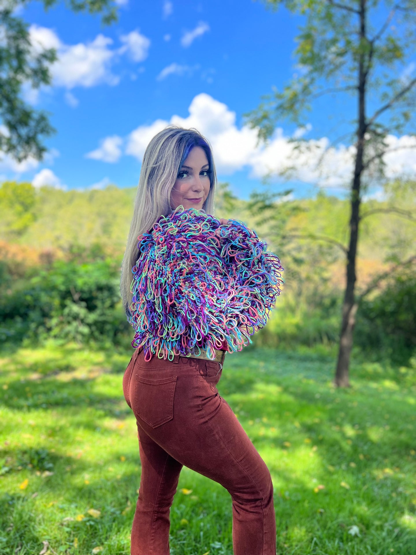 Cropped Shaggy Cardigan