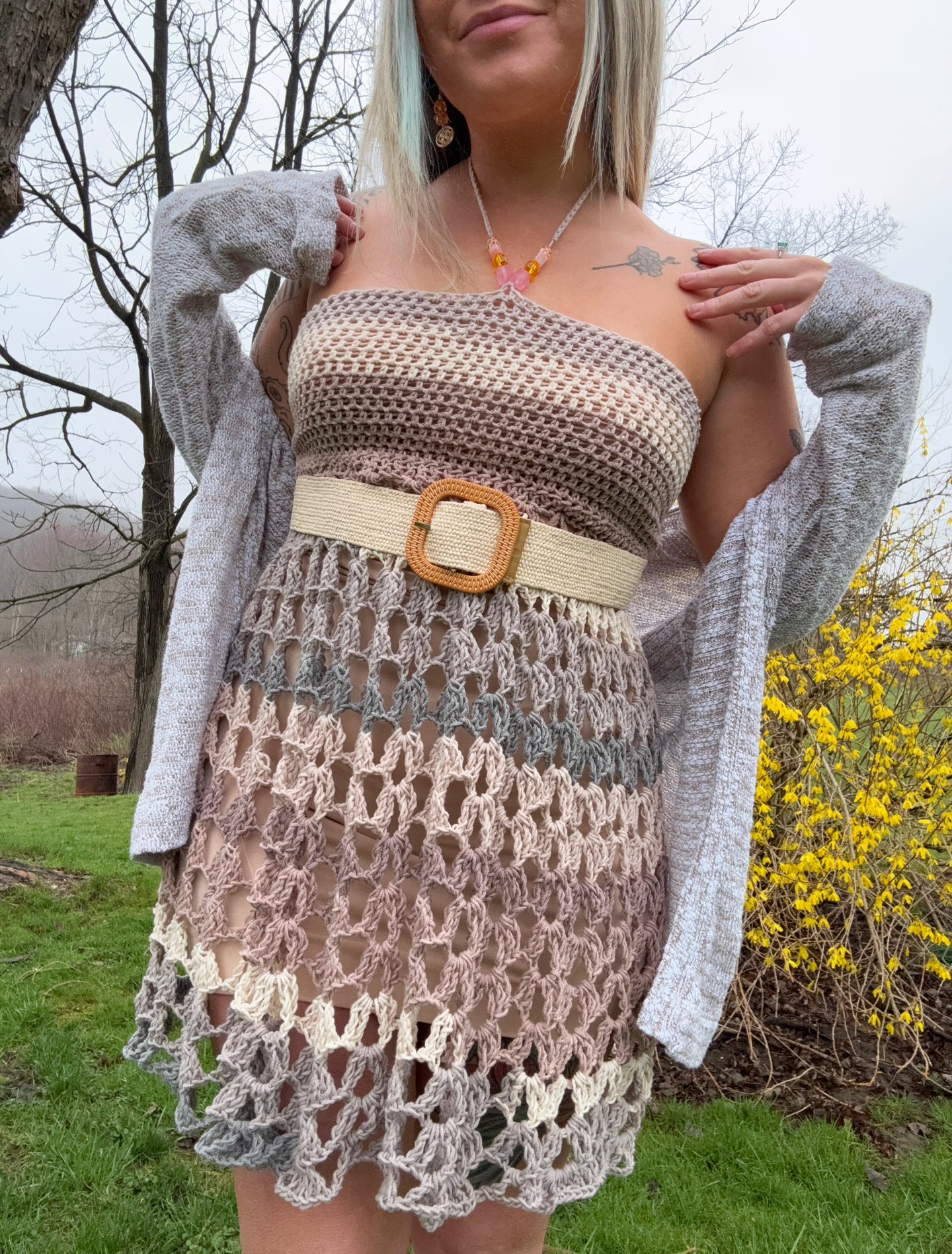 S/L Boho Mesh Dress