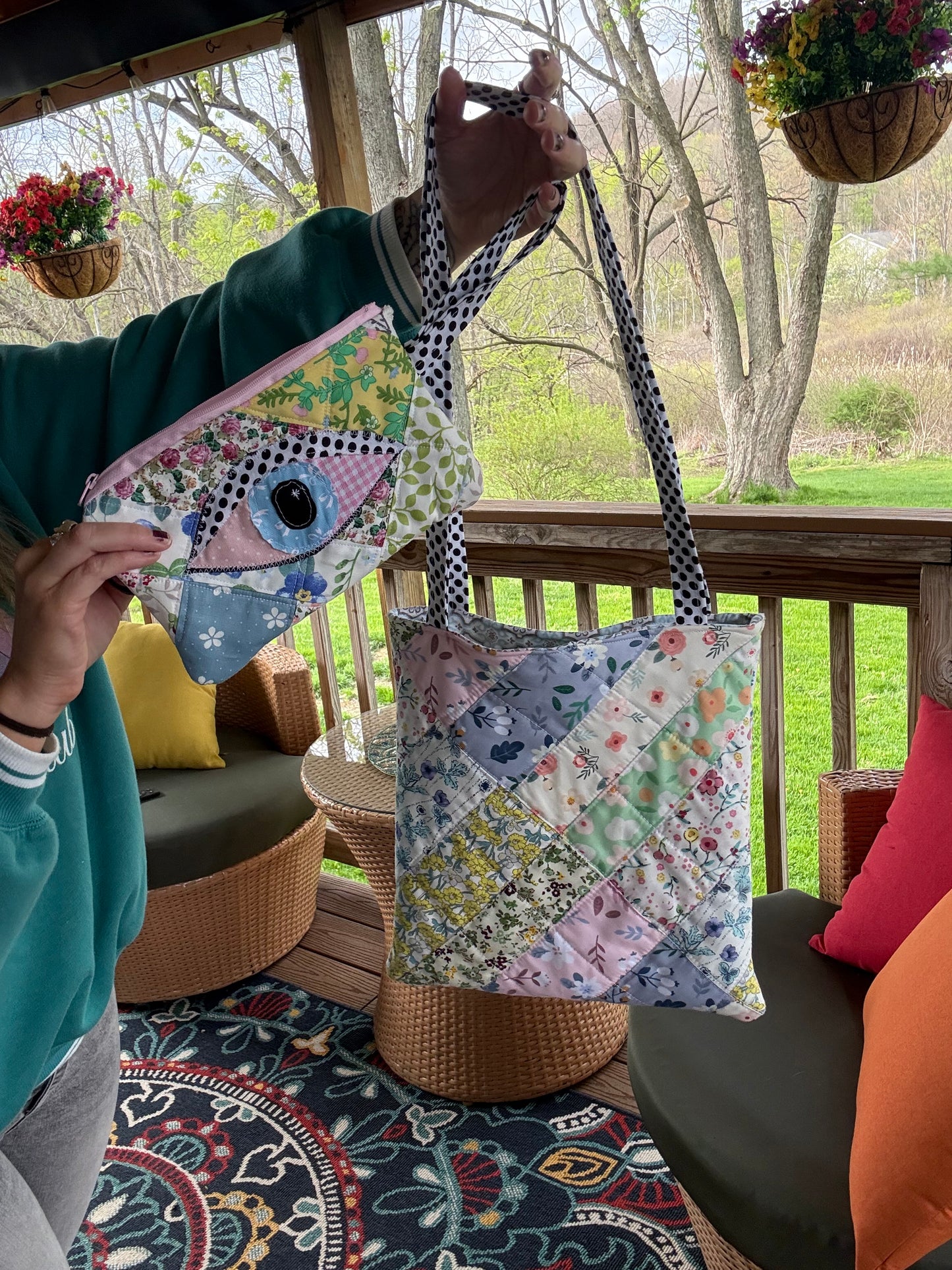 Patchwork Tote & Zipper Pouch Set