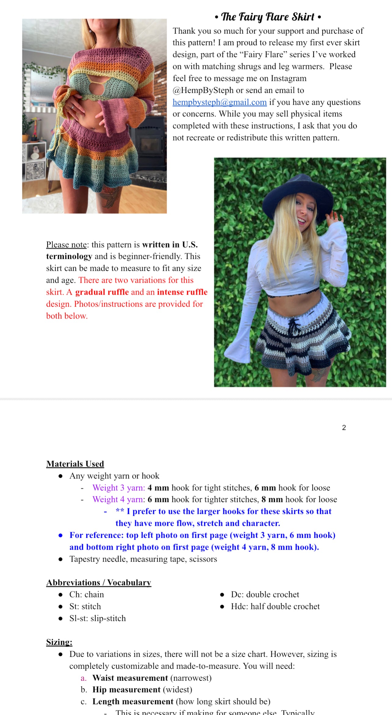 Fairy Flare Skirt Pattern - Mini Ruffle Skirt PDF