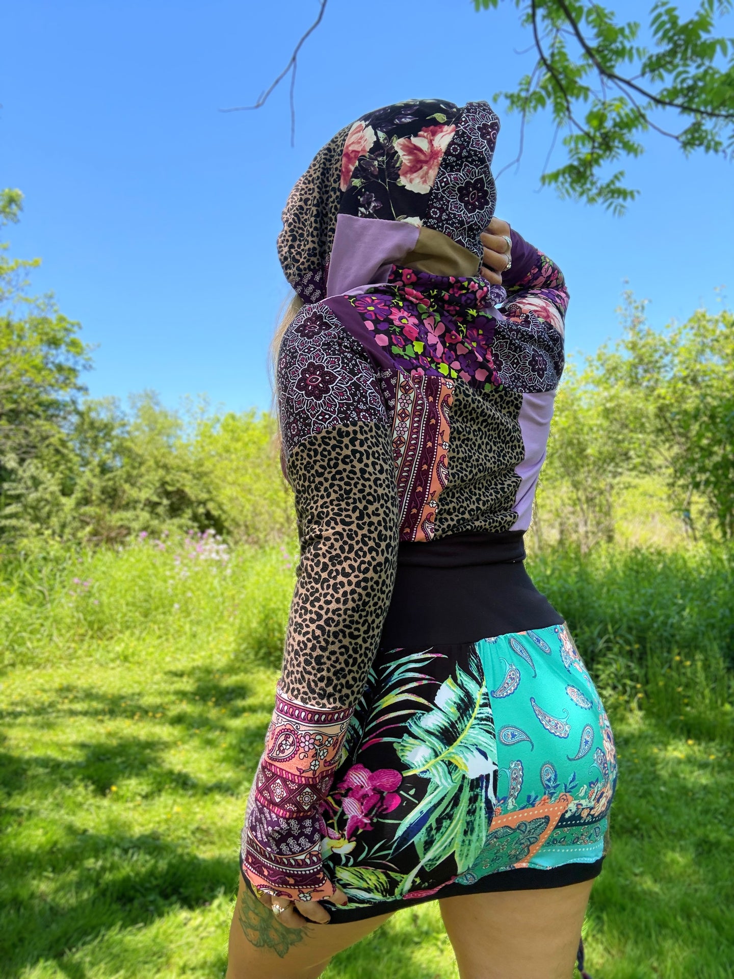2 in 1 Patchwork Skirt (L/XL)
