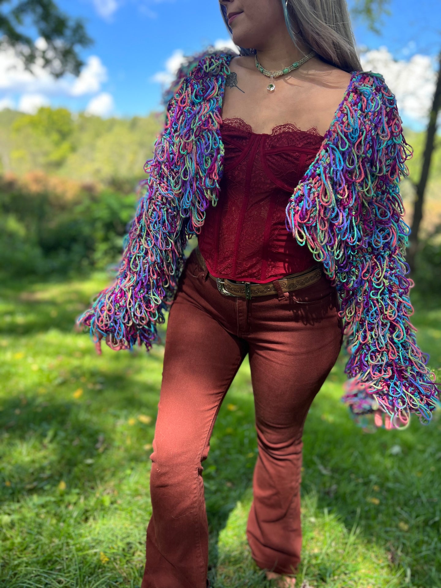 Cropped Shaggy Cardigan