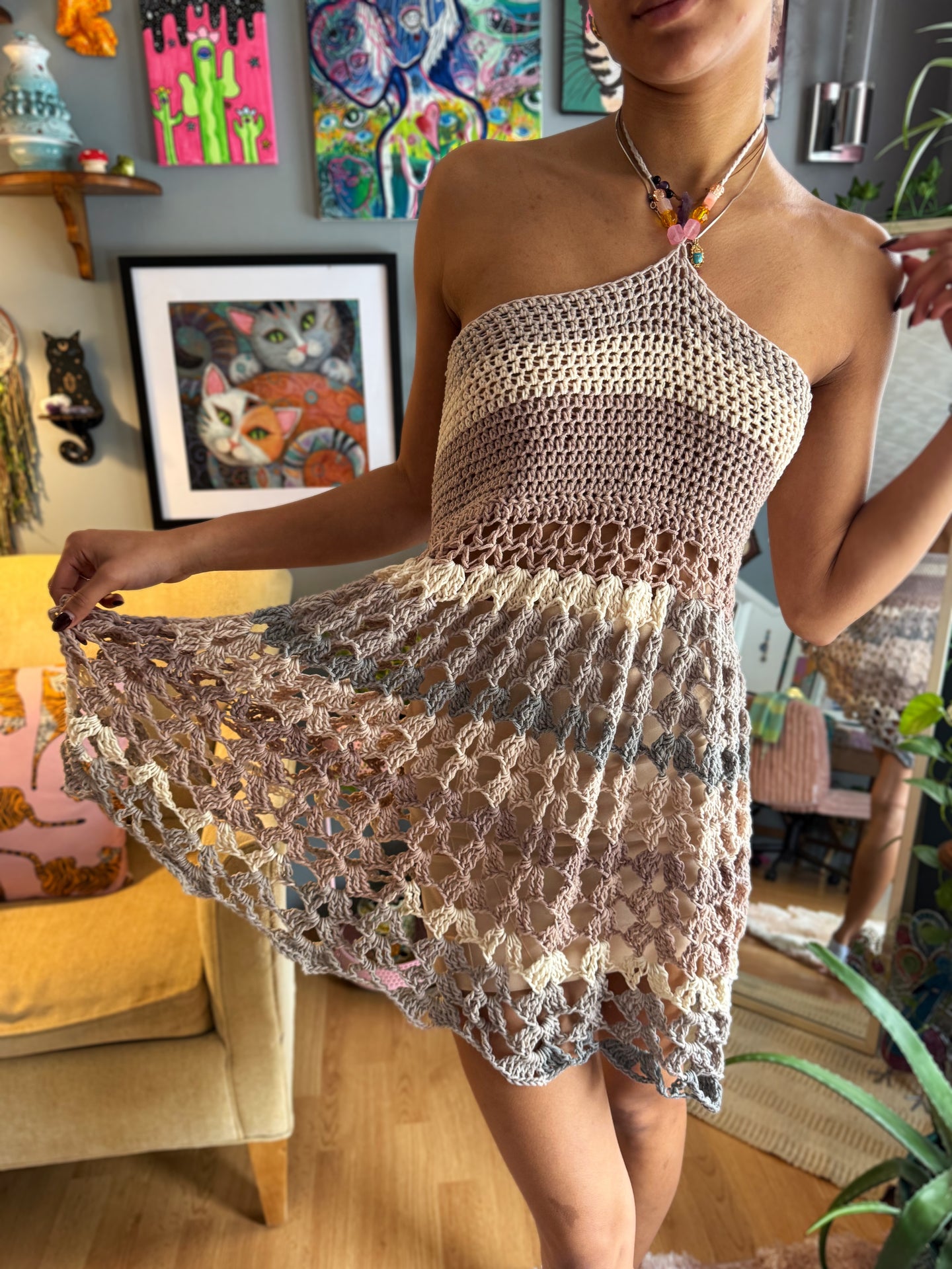 S/L Boho Mesh Dress