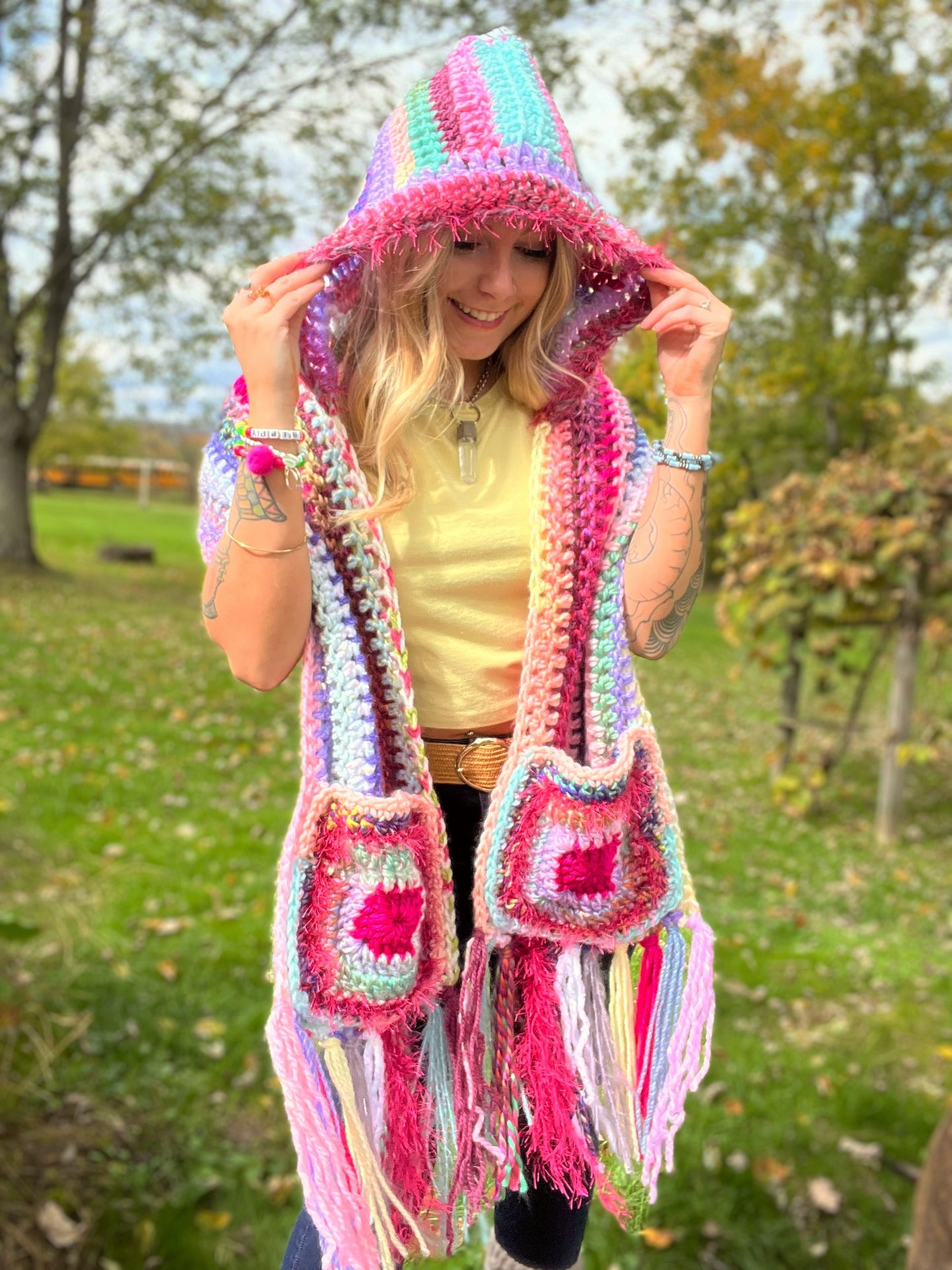 Hooded Pocket Shawl