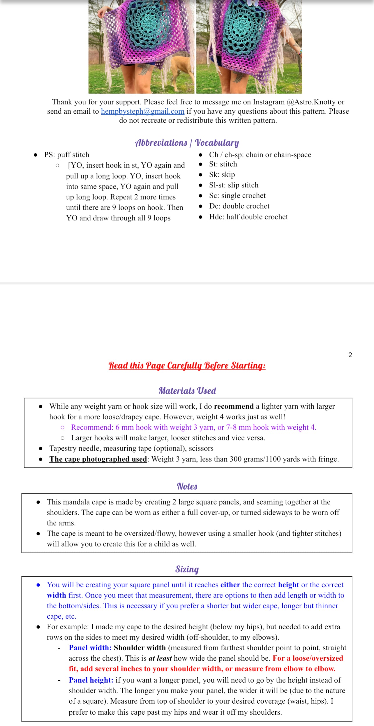 The Celestial Cape Pattern