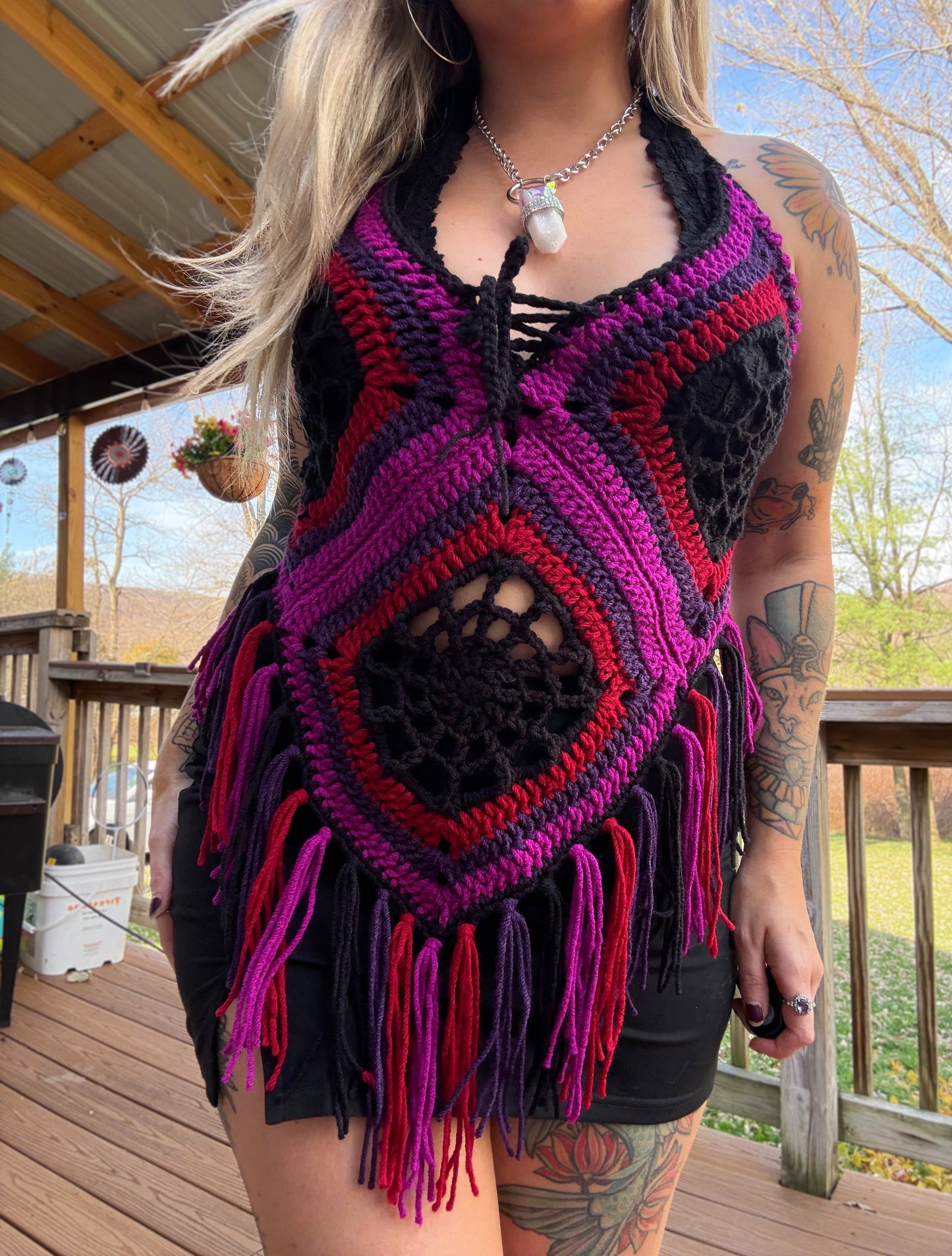 L/2XL Spider Web Top