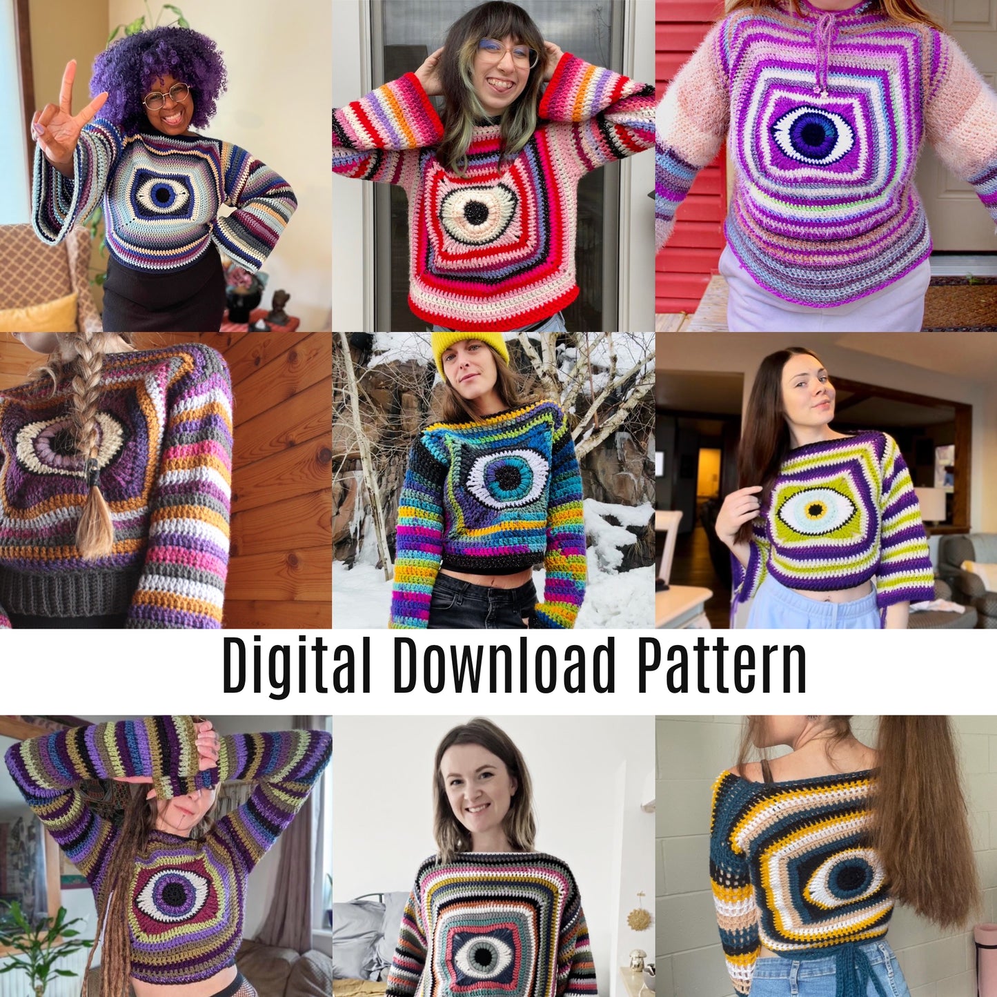 The Eye Candy Sweater - PDF Digital Download Pattern