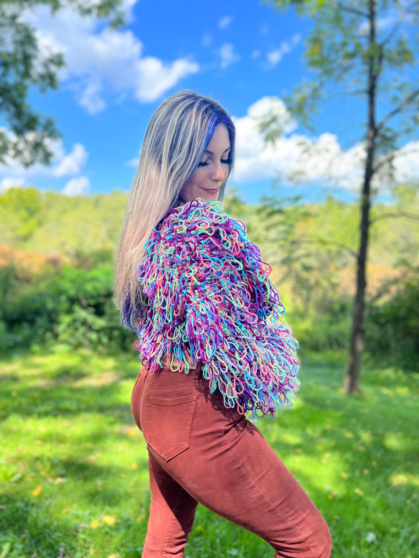 Cropped Shaggy Cardigan