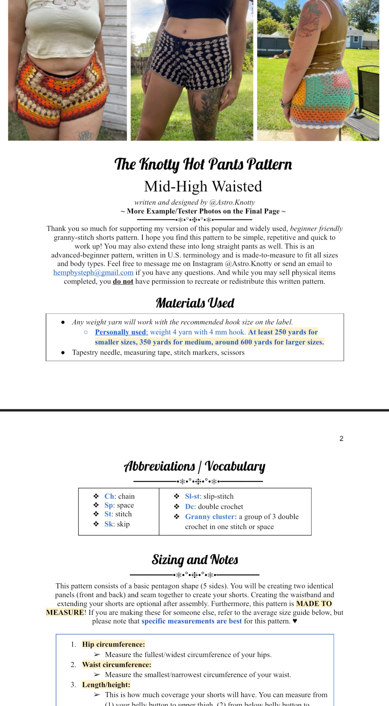 The Knotty Hot Pants Pattern (Mid-High Waist)