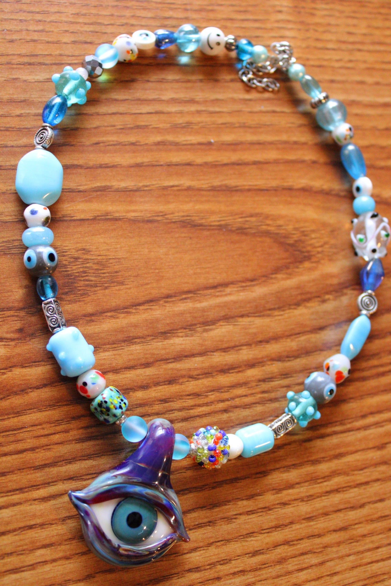 Third Eye Beaded Necklace 18-21"