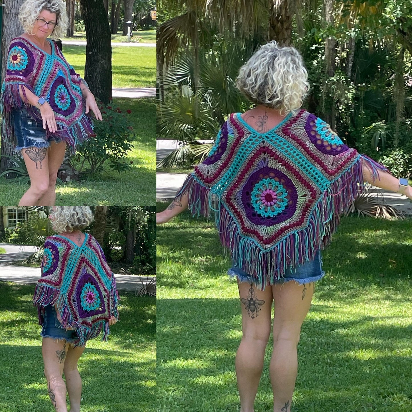 The Queen of Pentacles Poncho Pattern