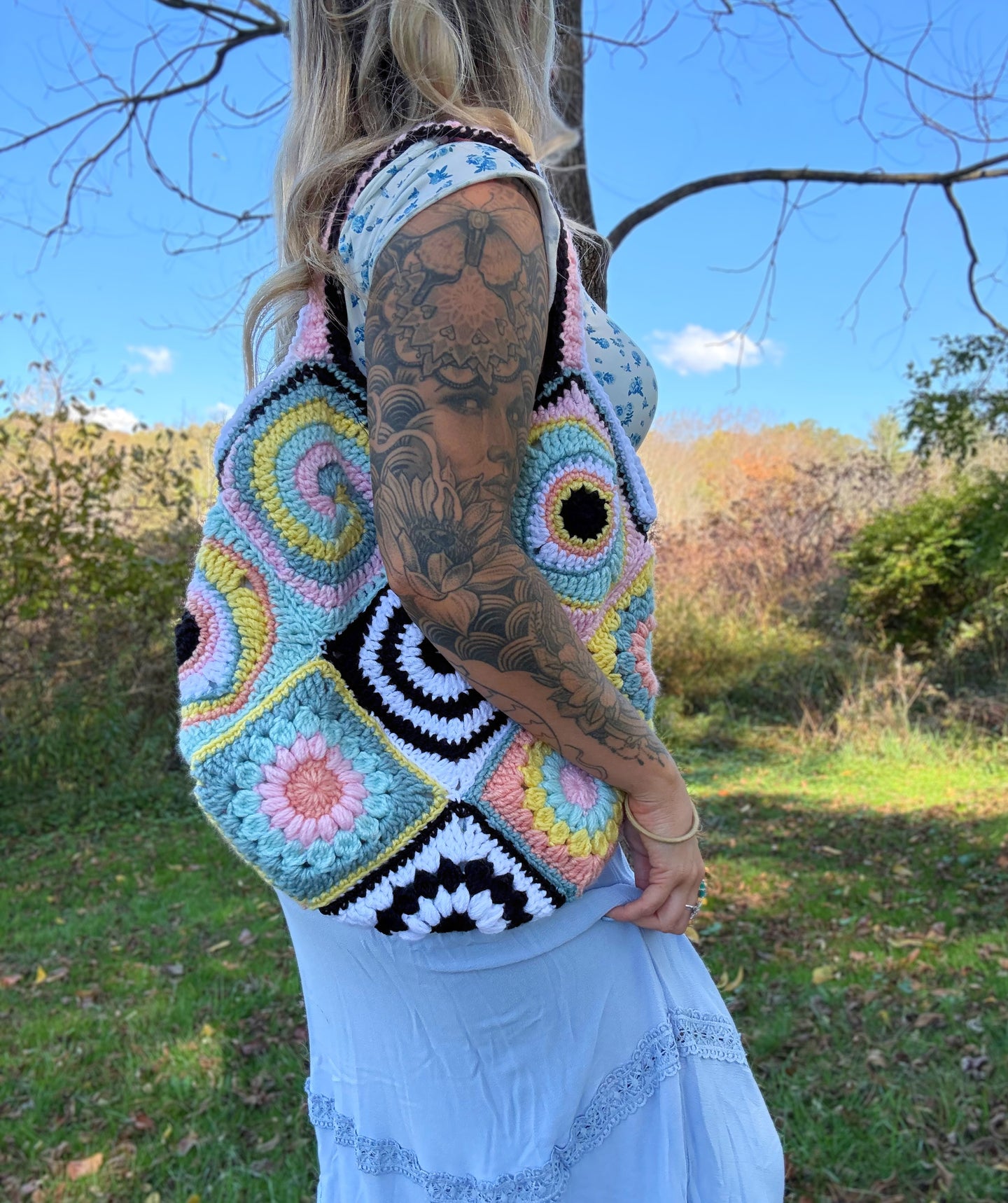 (Lined) Trippy Patchwork Purse