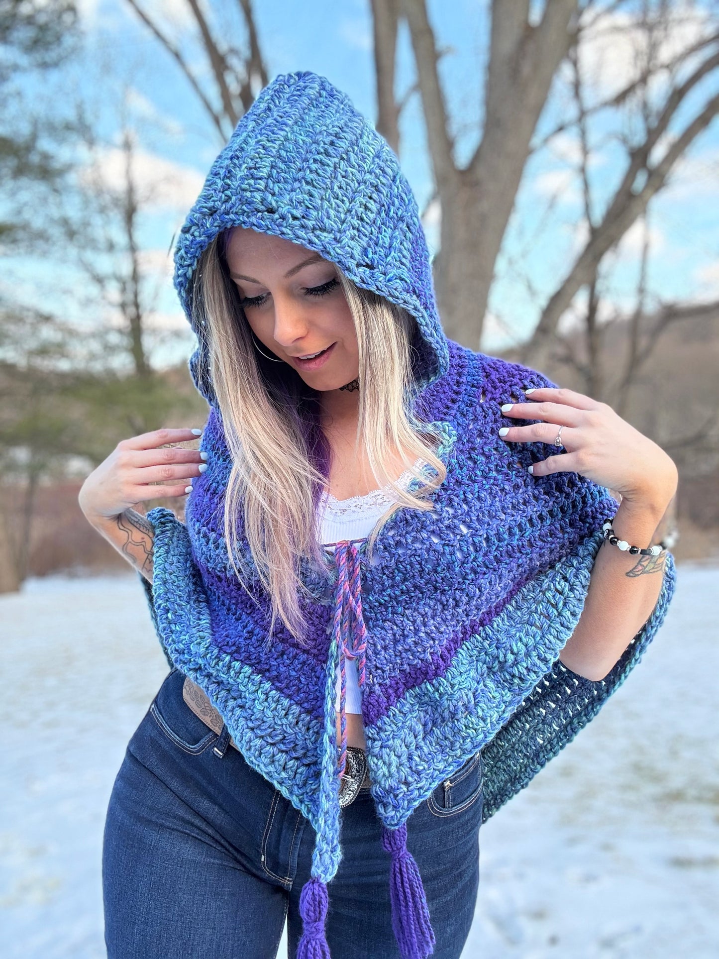 Hooded Triangle Shawl