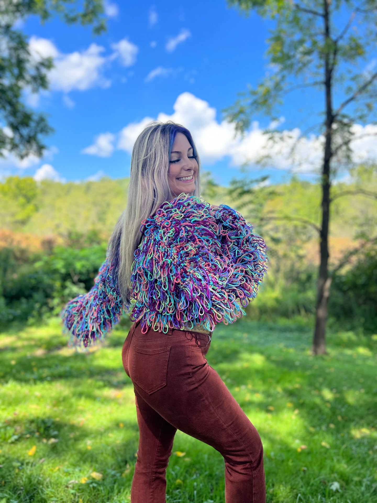 Cropped Shaggy Cardigan