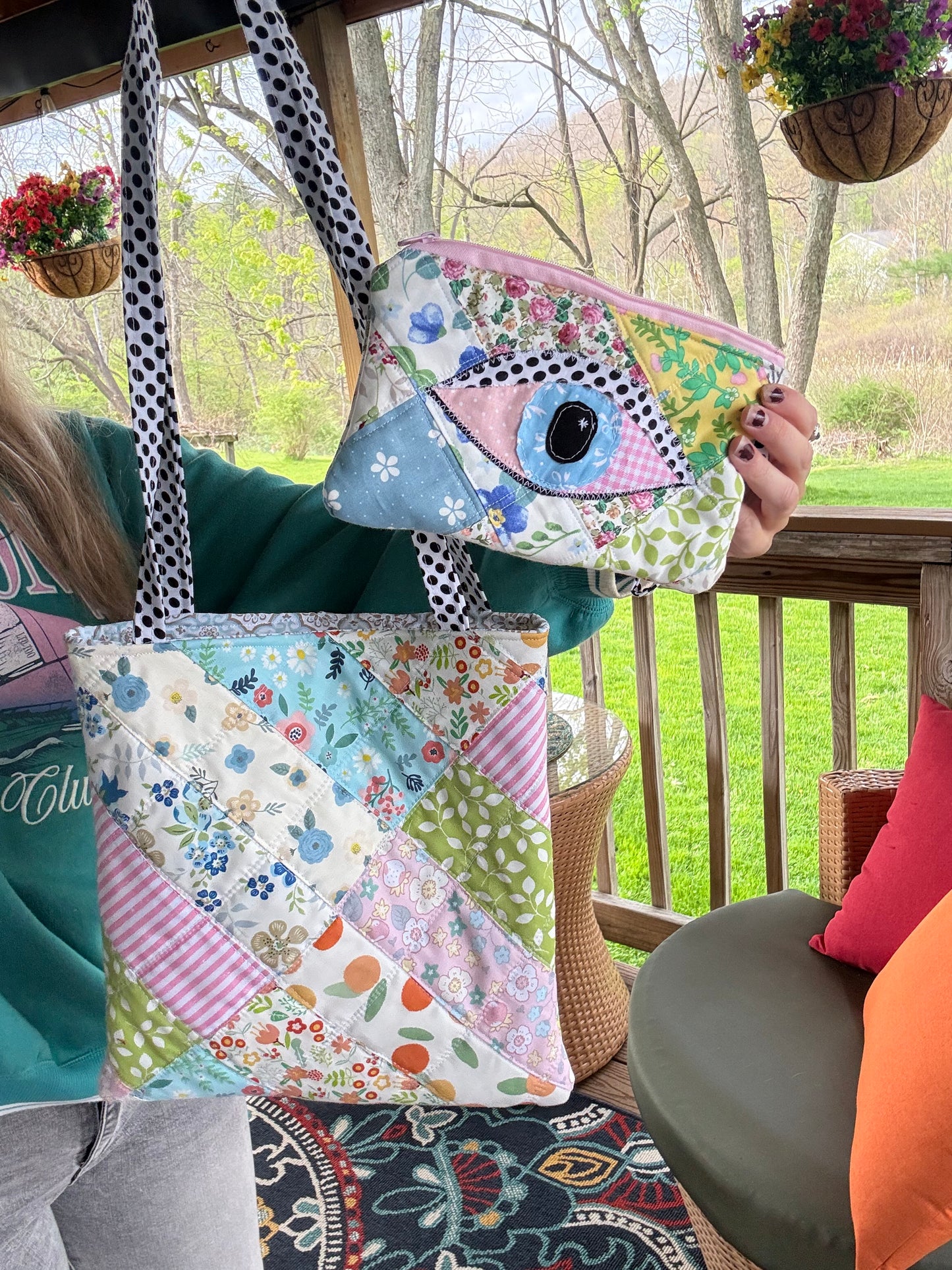 Patchwork Tote & Zipper Pouch Set
