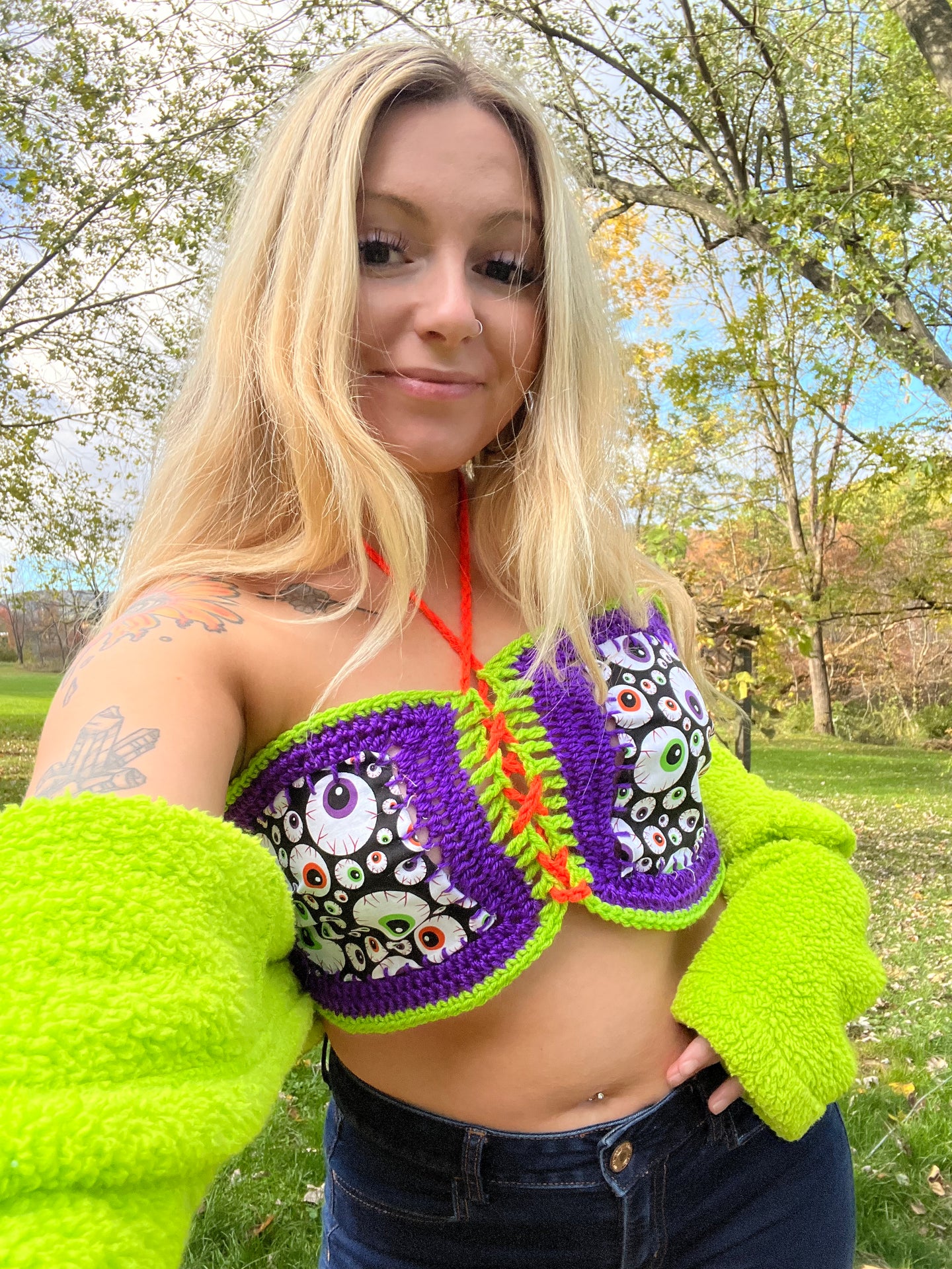 M/L Prototype - Trippy Halloween Crop Top