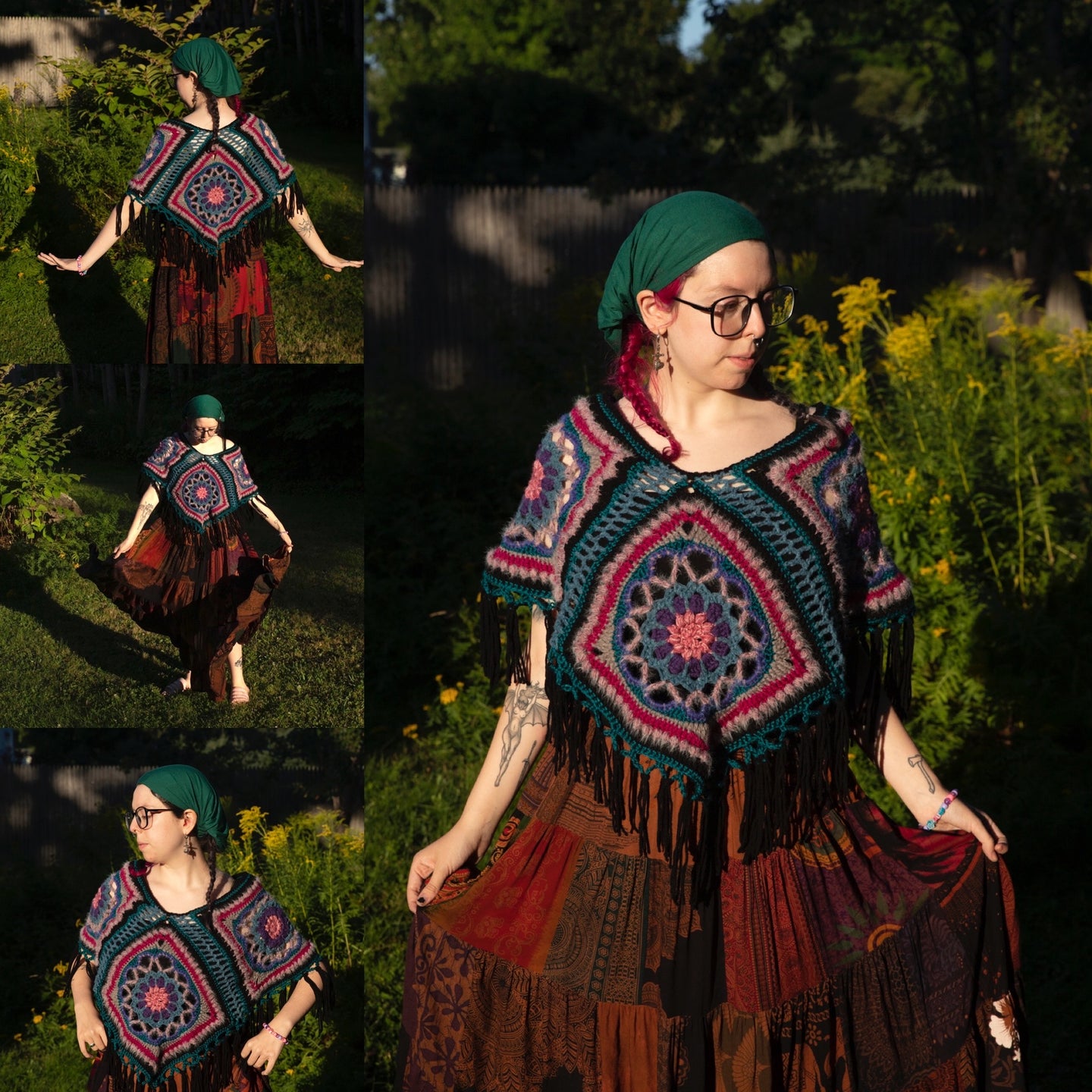 The Queen of Pentacles Poncho Pattern